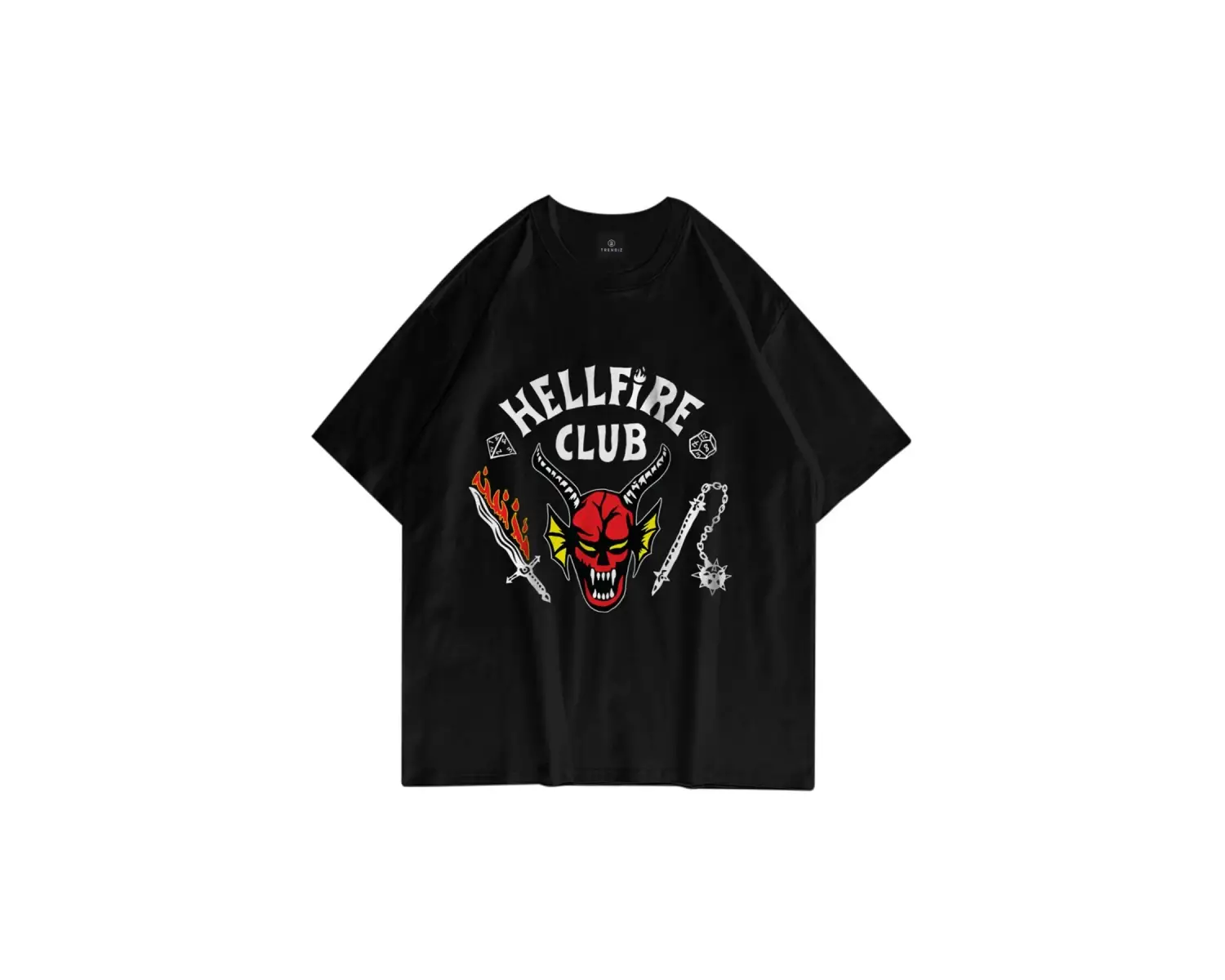 Unisex Hell Fire Club Tshirt Siyah