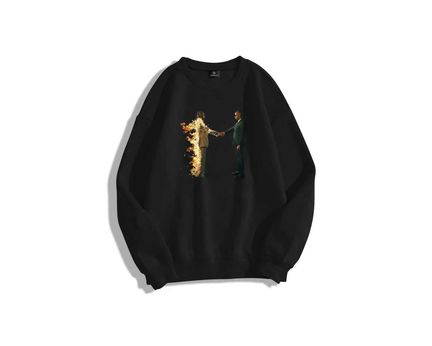 Unisex Heroes & Vıllaıns Bisiklet Yaka Sweatshirt Siyah