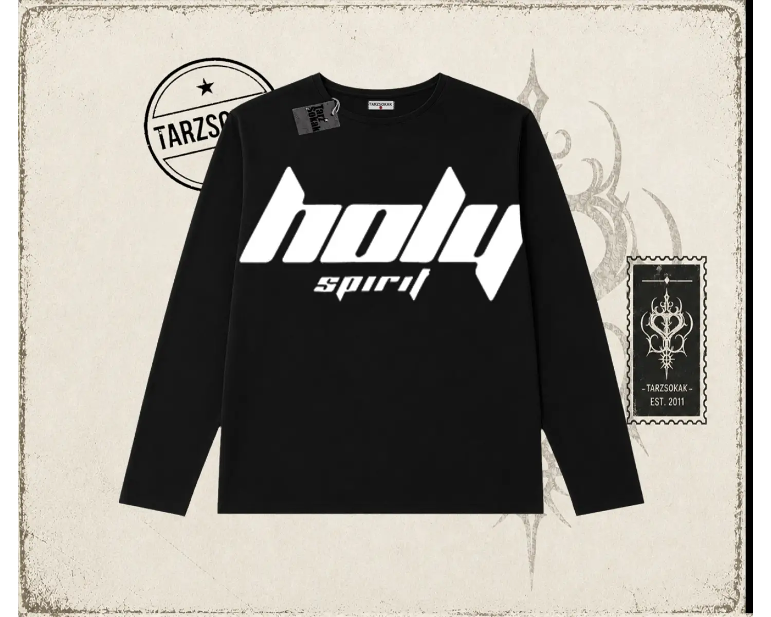 Unisex Holy Spirit Biskilet Yaka  Long Sleeve Beyaz