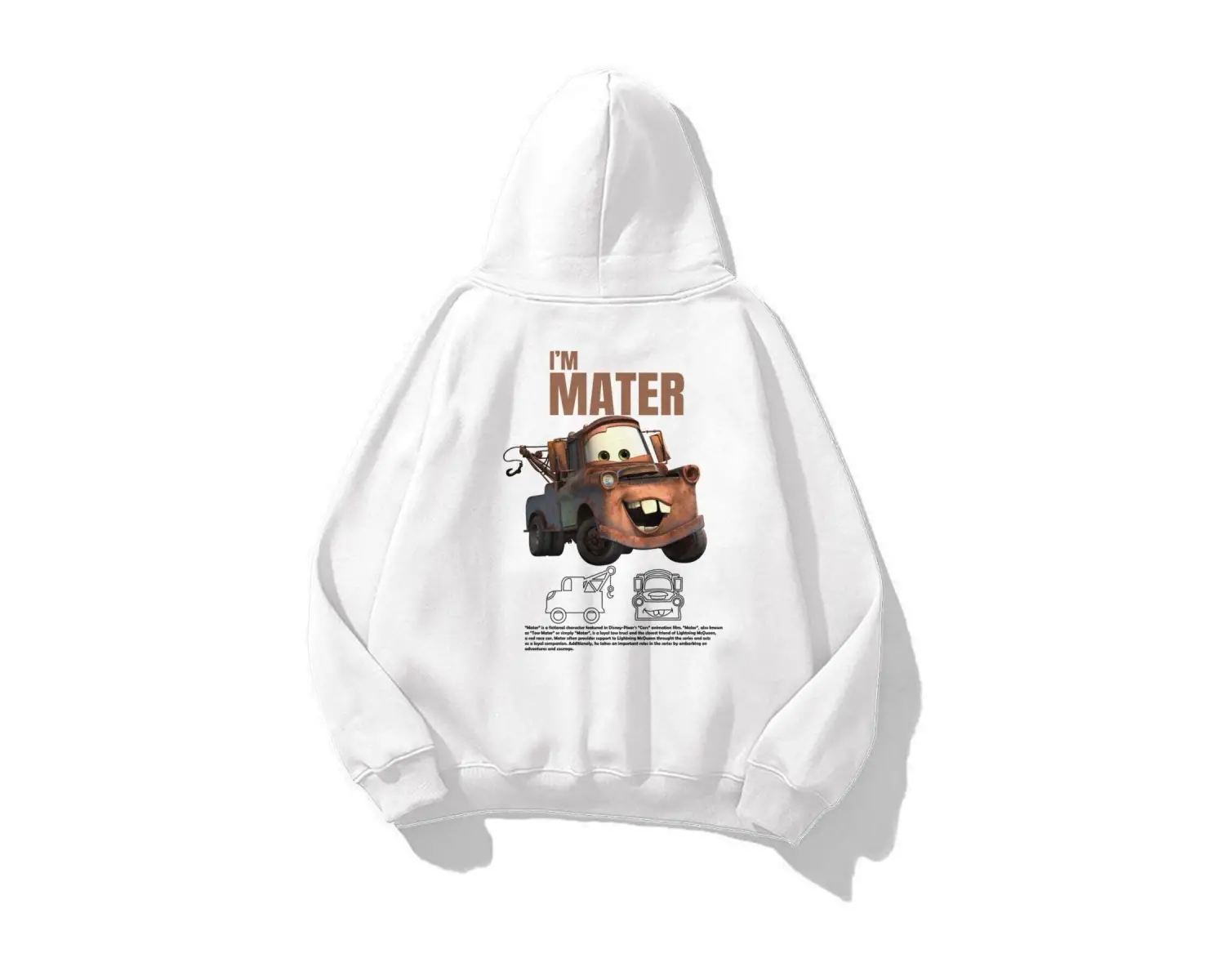 Unisex Im Mater Cars Sweatshirt Beyaz