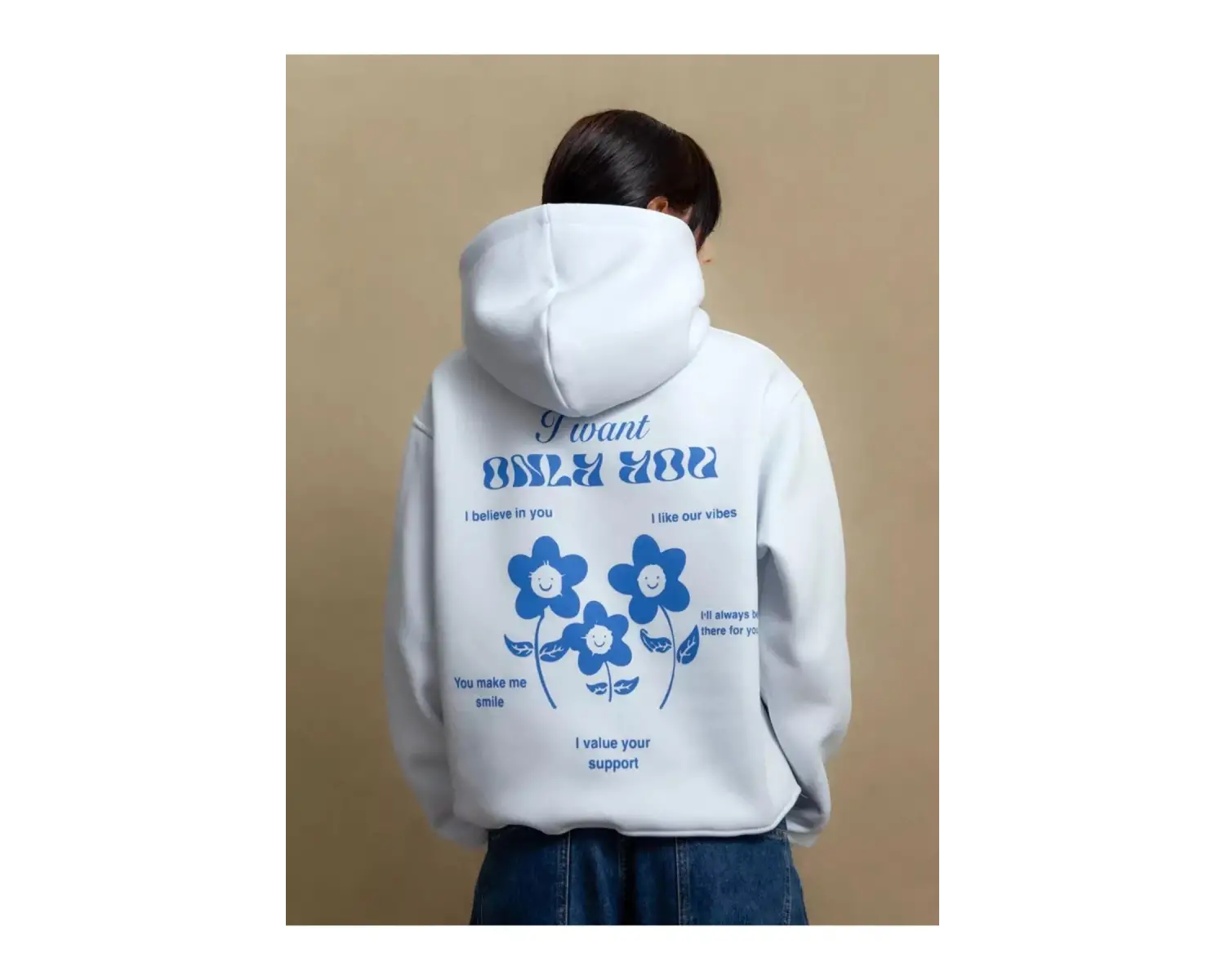 Unisex I Want Only You Sweatshirt Beyaz