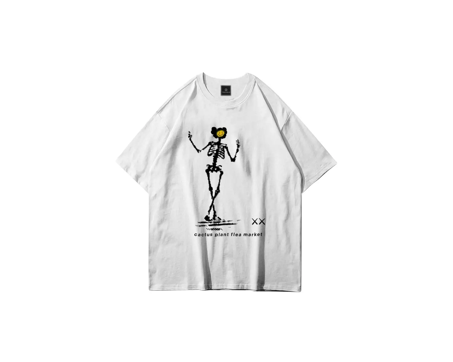 Unisex Iskelet Cactus Beyaz Tshirt