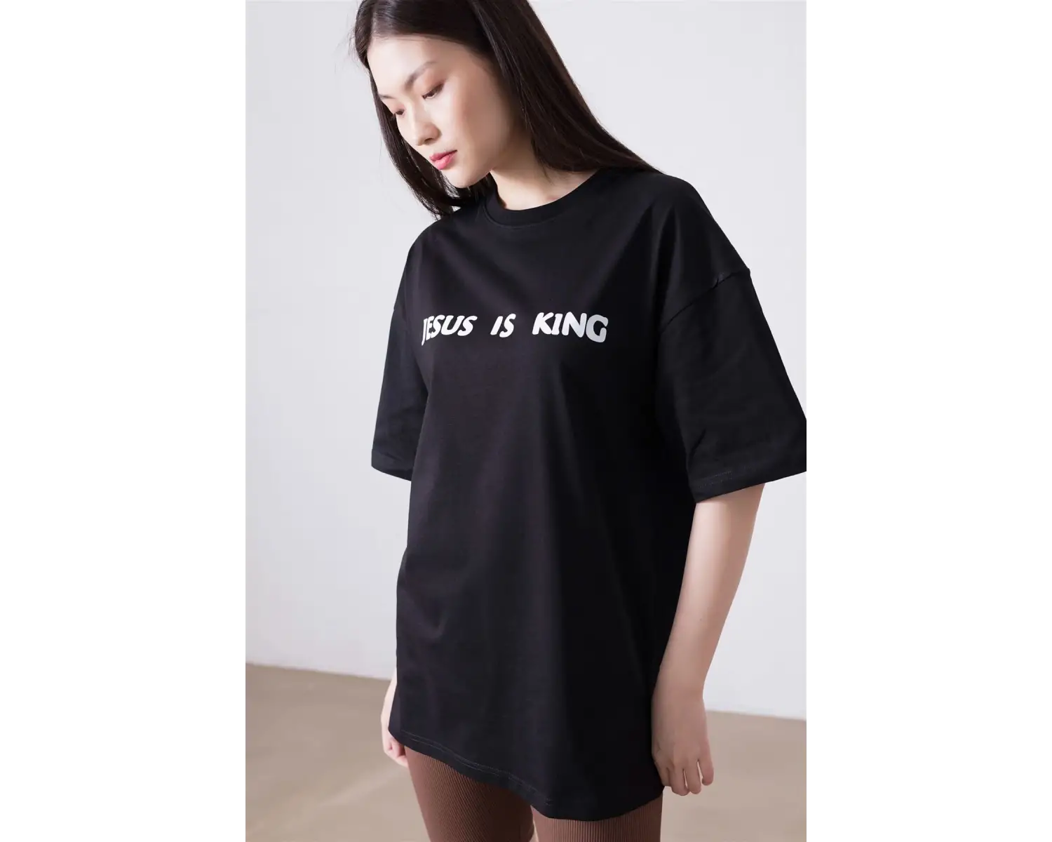 Unisex Jesus Is King Siyah Tshirt