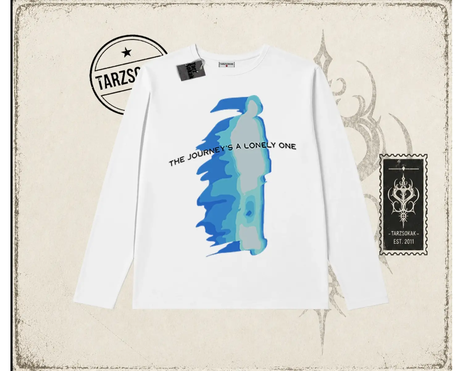 Unisex Journey Biskilet Yaka  Long Sleeve Beyaz