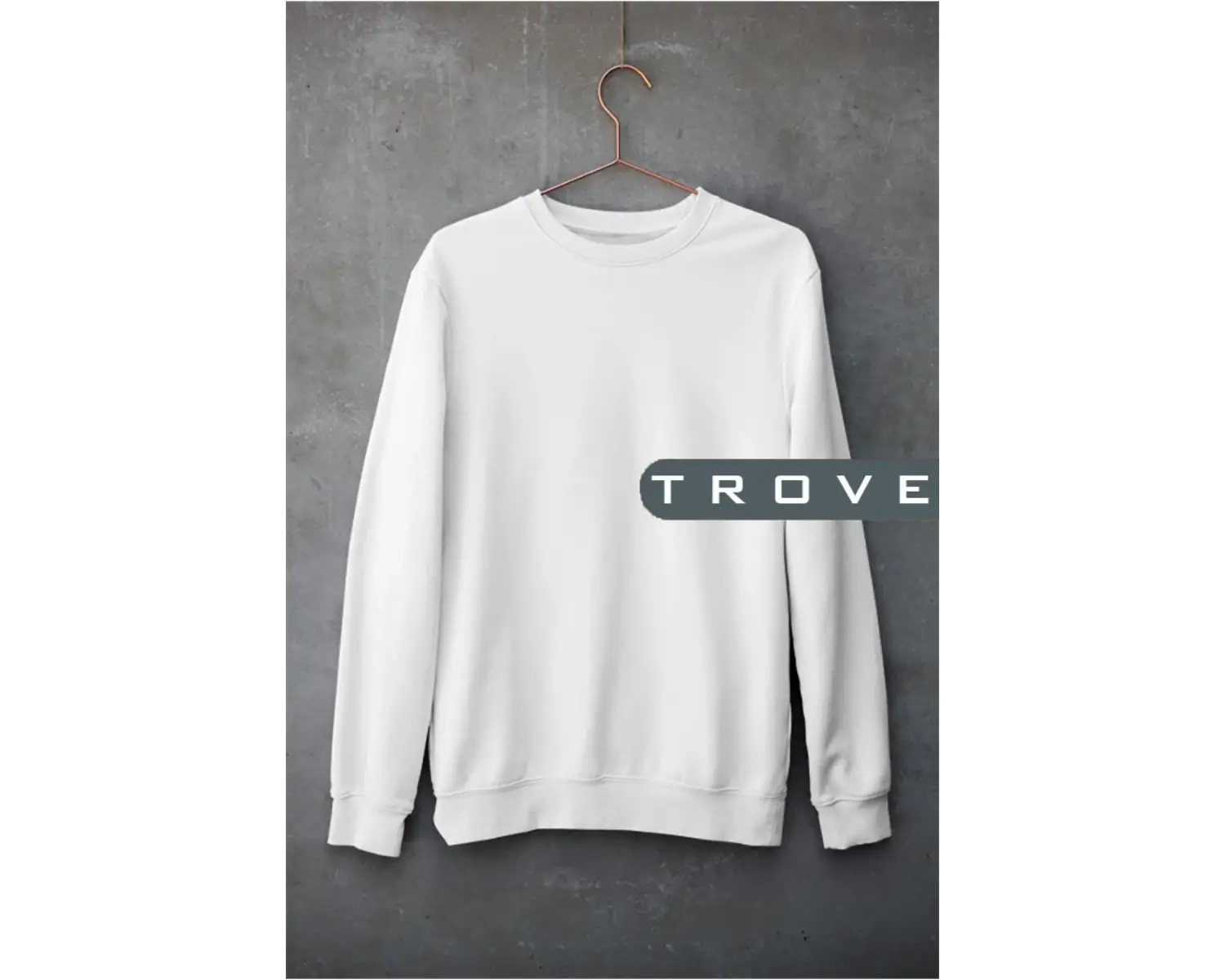 Unısex Kadın Erkek Basic Düz Standart Kalıp Bisiklet Yaka Pamuk Sweatshirt Beyaz