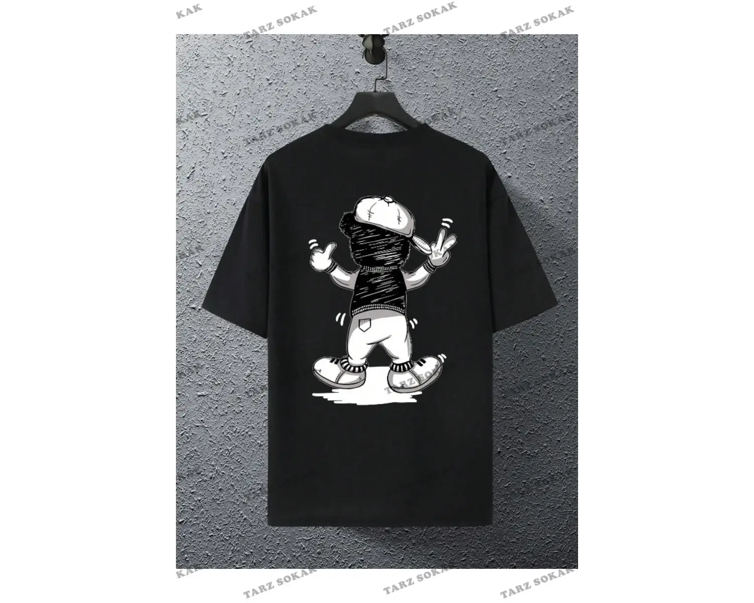 Unisex Kadın/Erkek Bear Özel Baskılı Renkli Oversize Penye