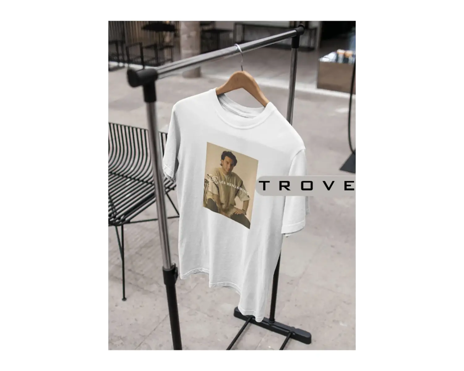 Unısex Kadın Erkek Benjamın Les Tarkan Poster Çekim %100 Pamuk Baskılı Siyah Beyaz T-shirt