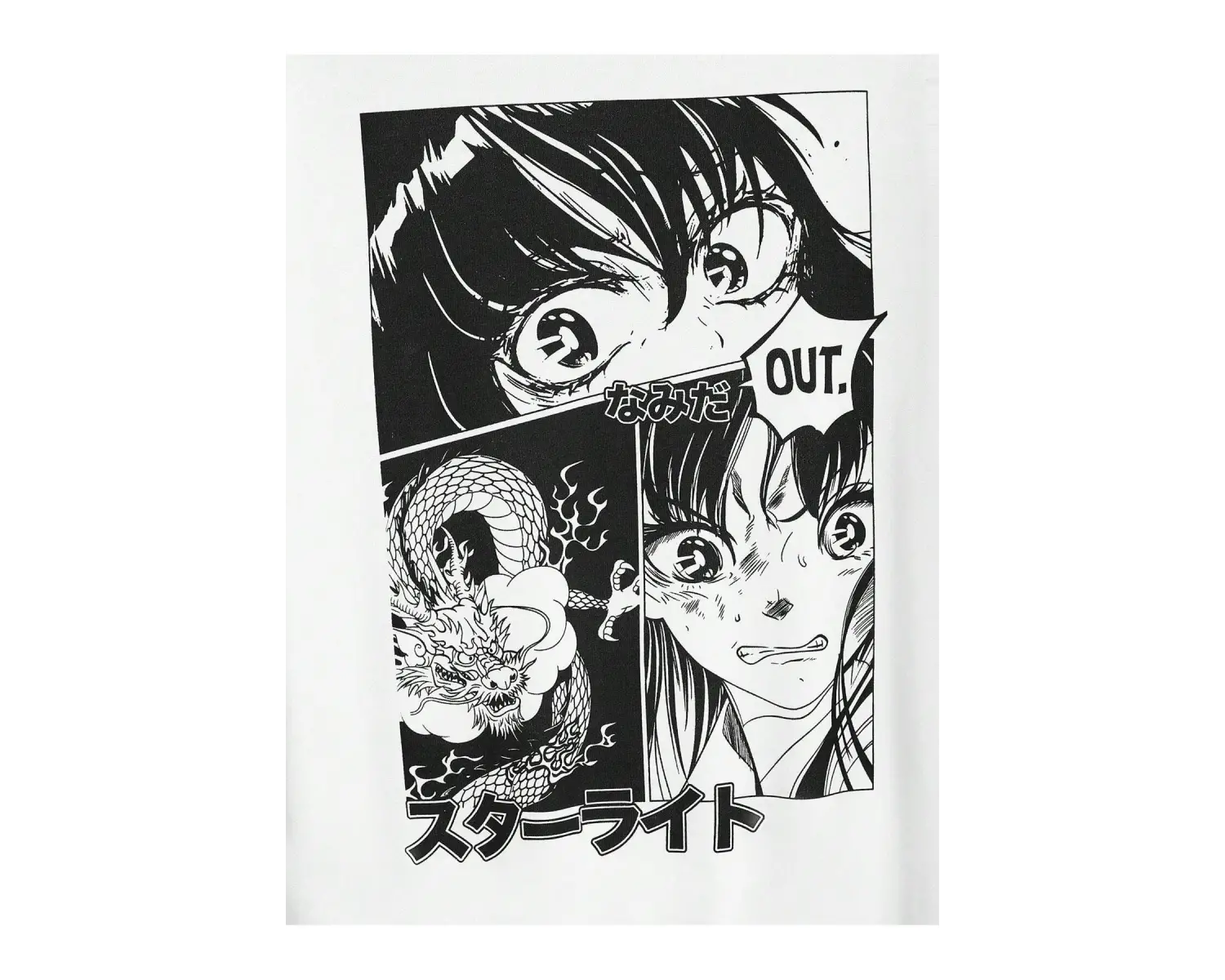 Unisex Kadın/Erkek Beyaz Anime Out Baskılı Oversize Kapüşonlu Sweatshirt