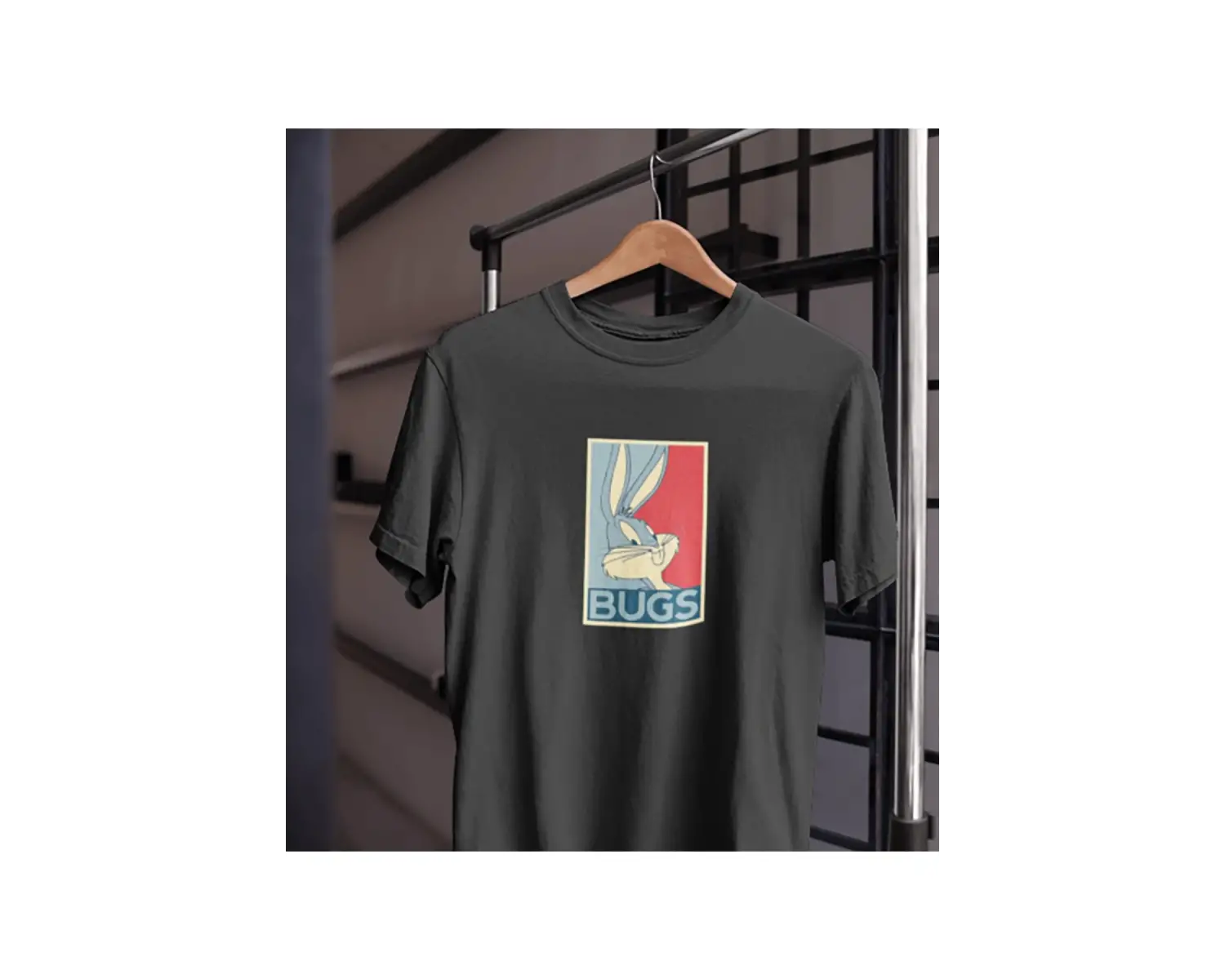 Unısex Kadın Erkek Bugs Bunny Havuç Siyah Beyaz Tasarım Baskılı % 100 Pamuk T-shirt