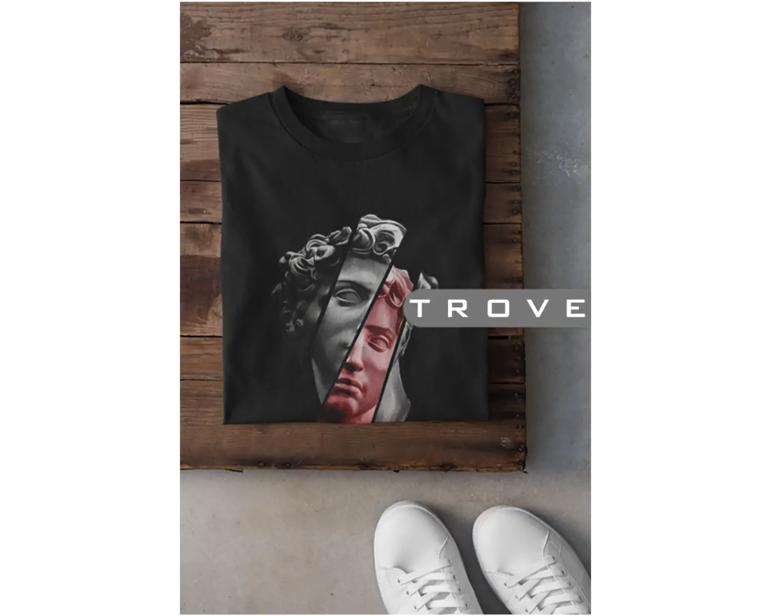 Unısex Kadın Erkek Mitoloji Heykel Rönesans Siyah Beyaz Tasarım Baskılı %100 Pamuk T-shirt