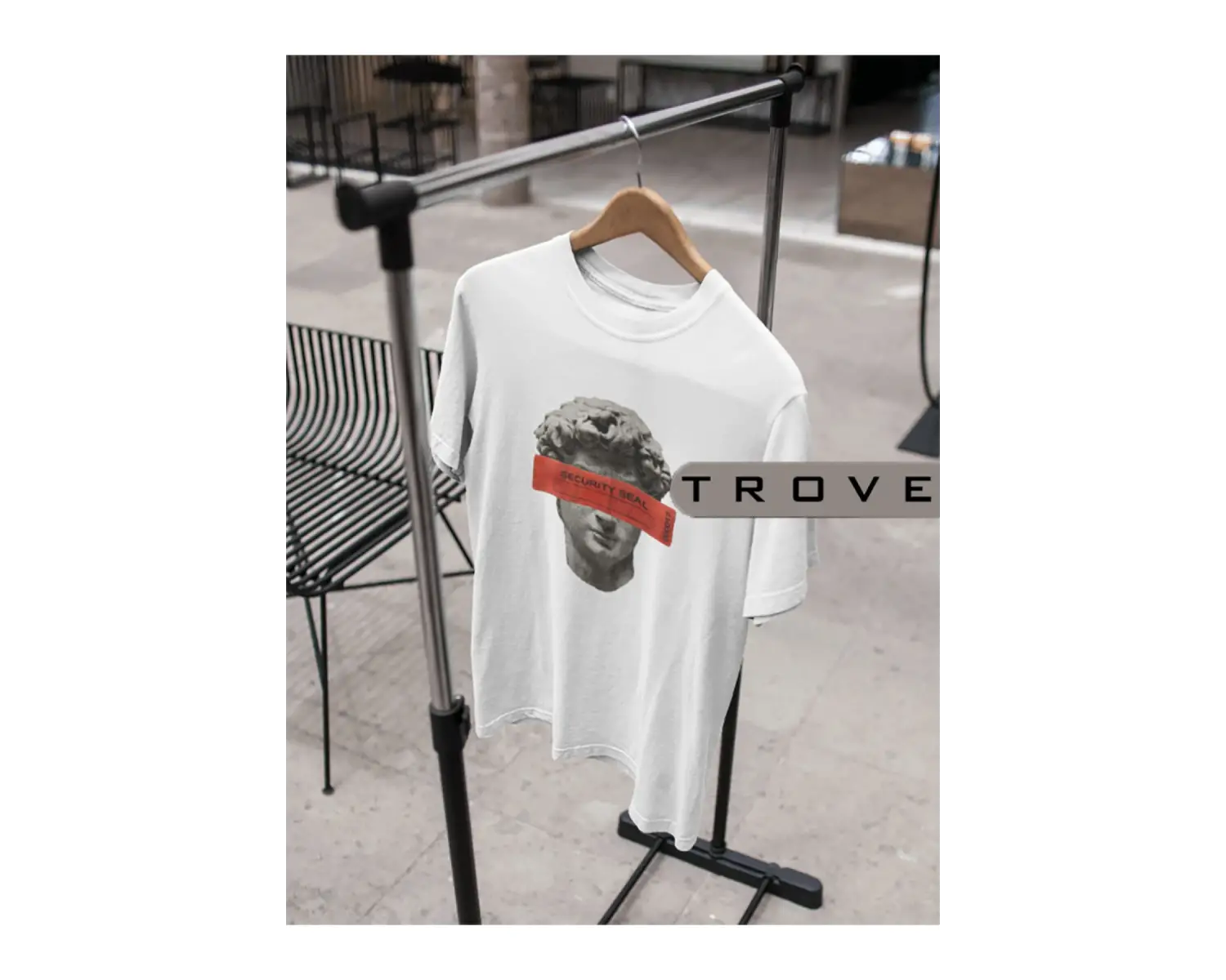 Unısex Kadın Erkek Mitoloji Tanrı Sansür %100 Pamuk Baskılı Siyah Beyaz T-shirt