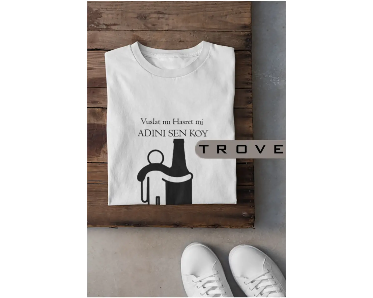 Unısex Kadın Erkek Müslüm Gürses Vuslat Hasret Dost Keder Siyah Beyaz % 100 Pamuk Tasarım T-shirt