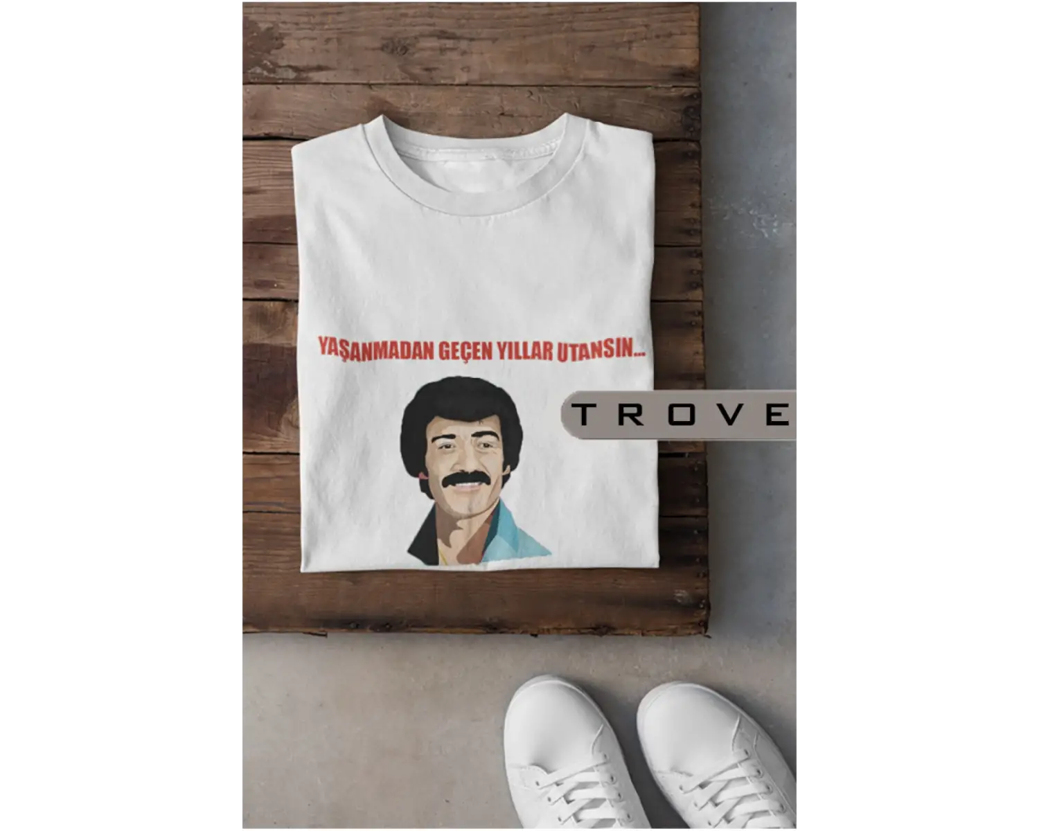 Unısex Kadın Erkek Müslüm Gürses Yıllar Utansın %100 Pamuk Baskılı Siyah Beyaz T-shirt