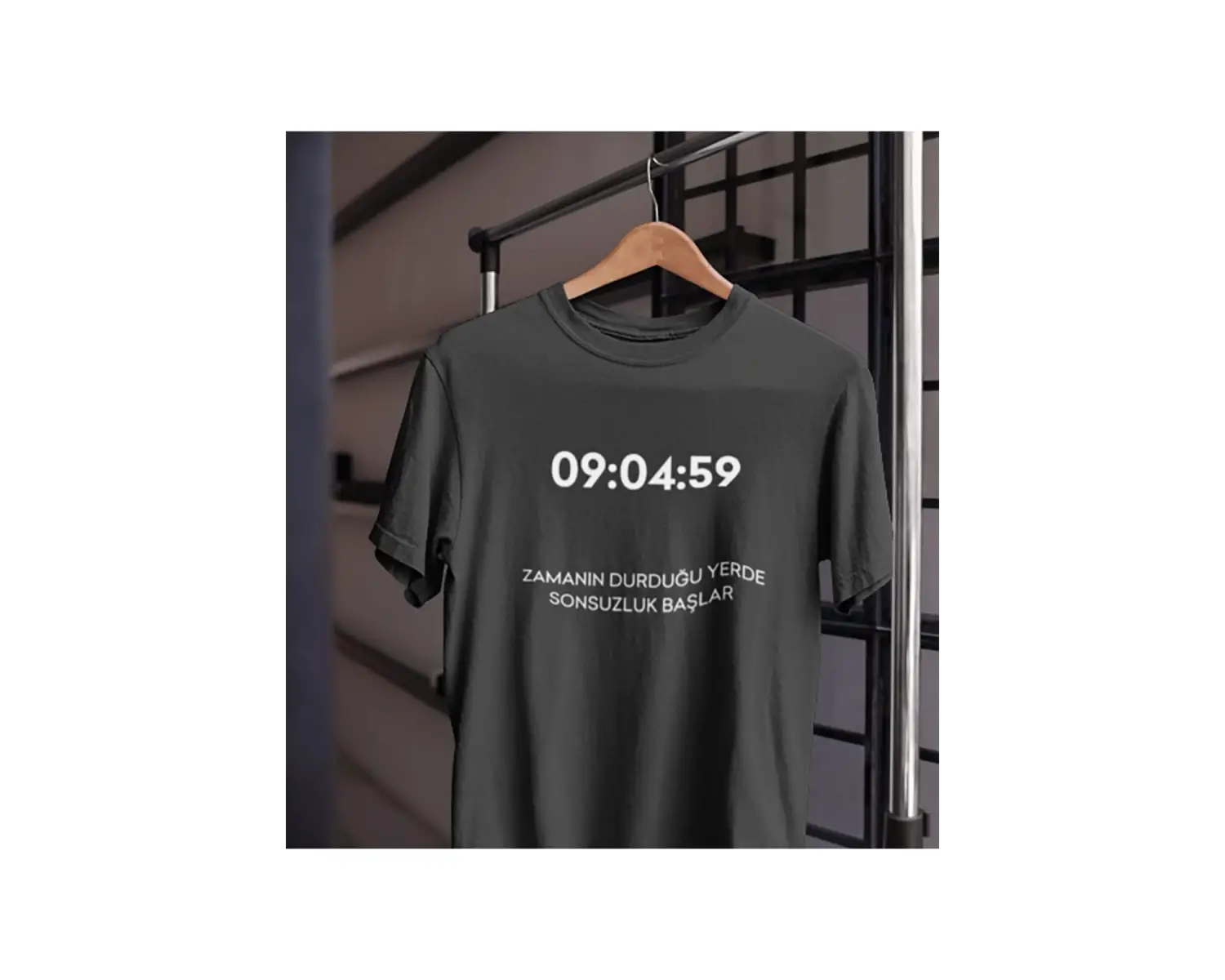 Unısex Kadın Erkek Mustafa Kemal Atatürk Zaman Sonsuzluk 09.04.59 % 100 Pamuk Tasarım T-shirt