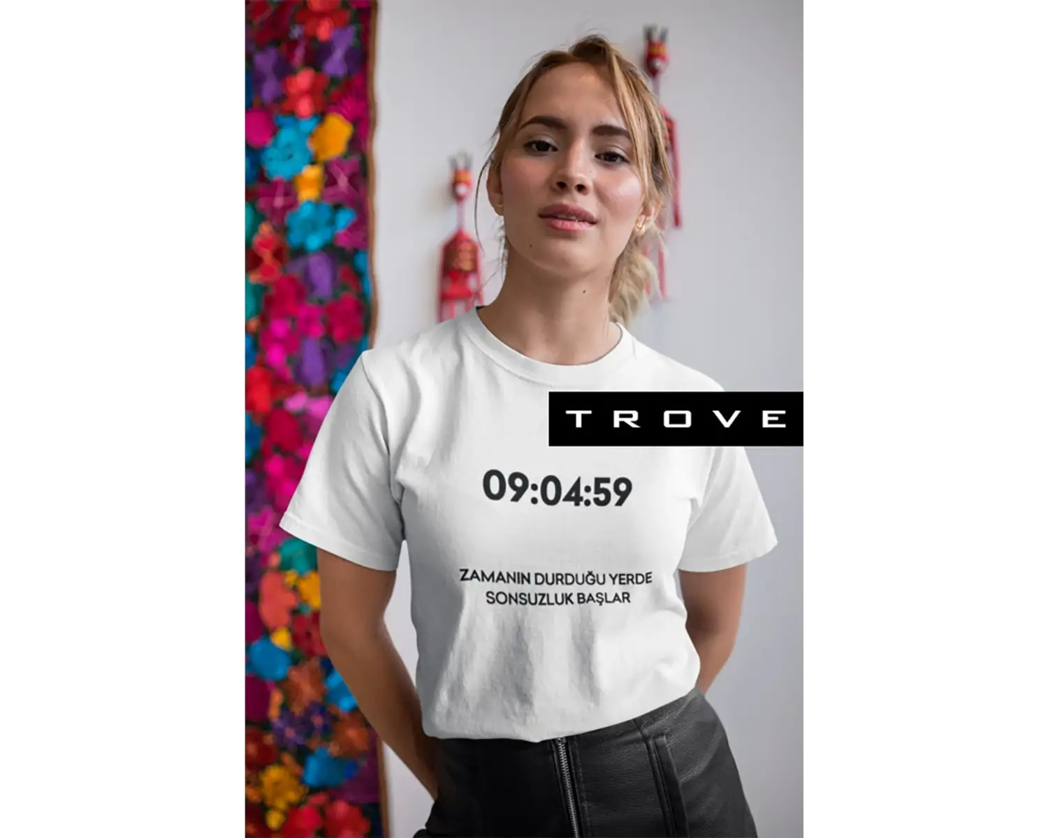 Unısex Kadın Erkek Mustafa Kemal Atatürk Zaman Sonsuzluk 09.04.59 % 100 Pamuk Tasarım T-shirt