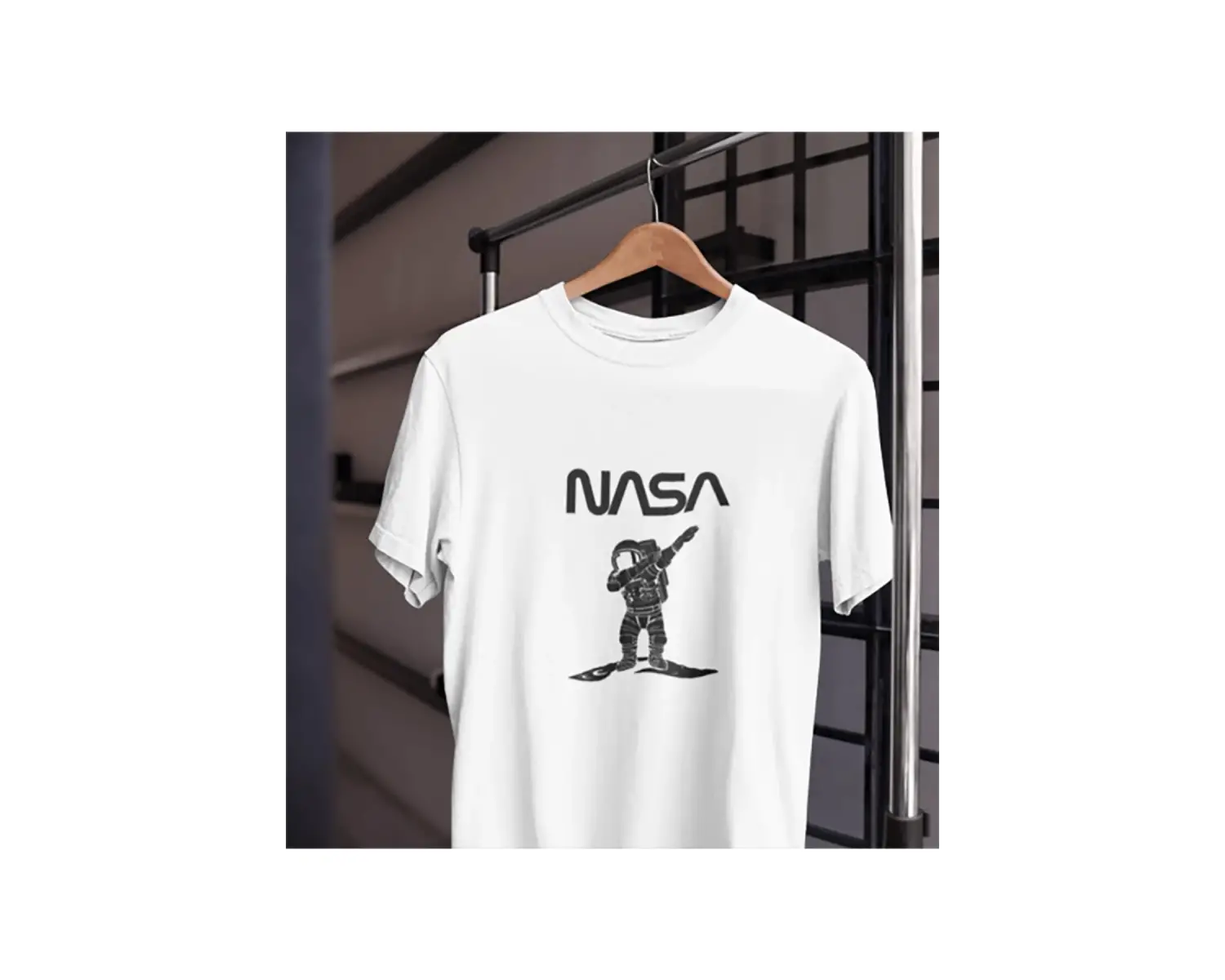 Unısex Kadın Erkek Nasa Çılgın Astronot % 100 Pamuk Tasarım T-shirt