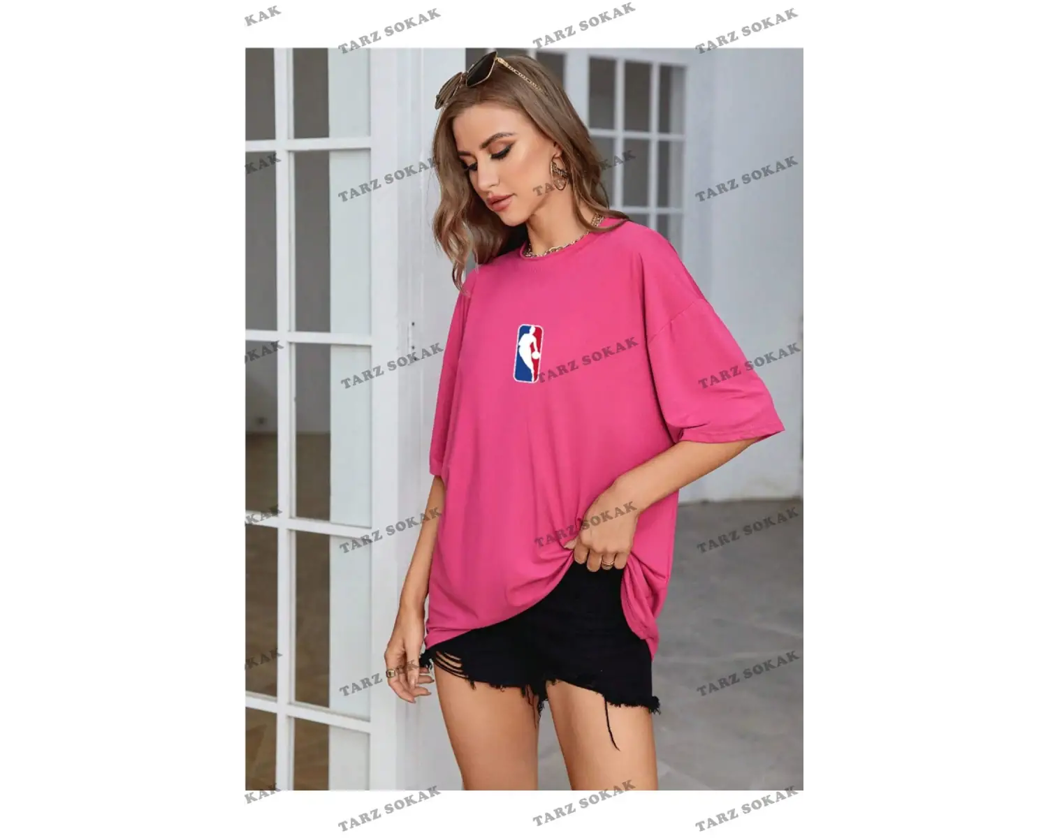 Unisex Kadın/Erkek NBBAA Özel Baskılı Renkli Oversize Penye