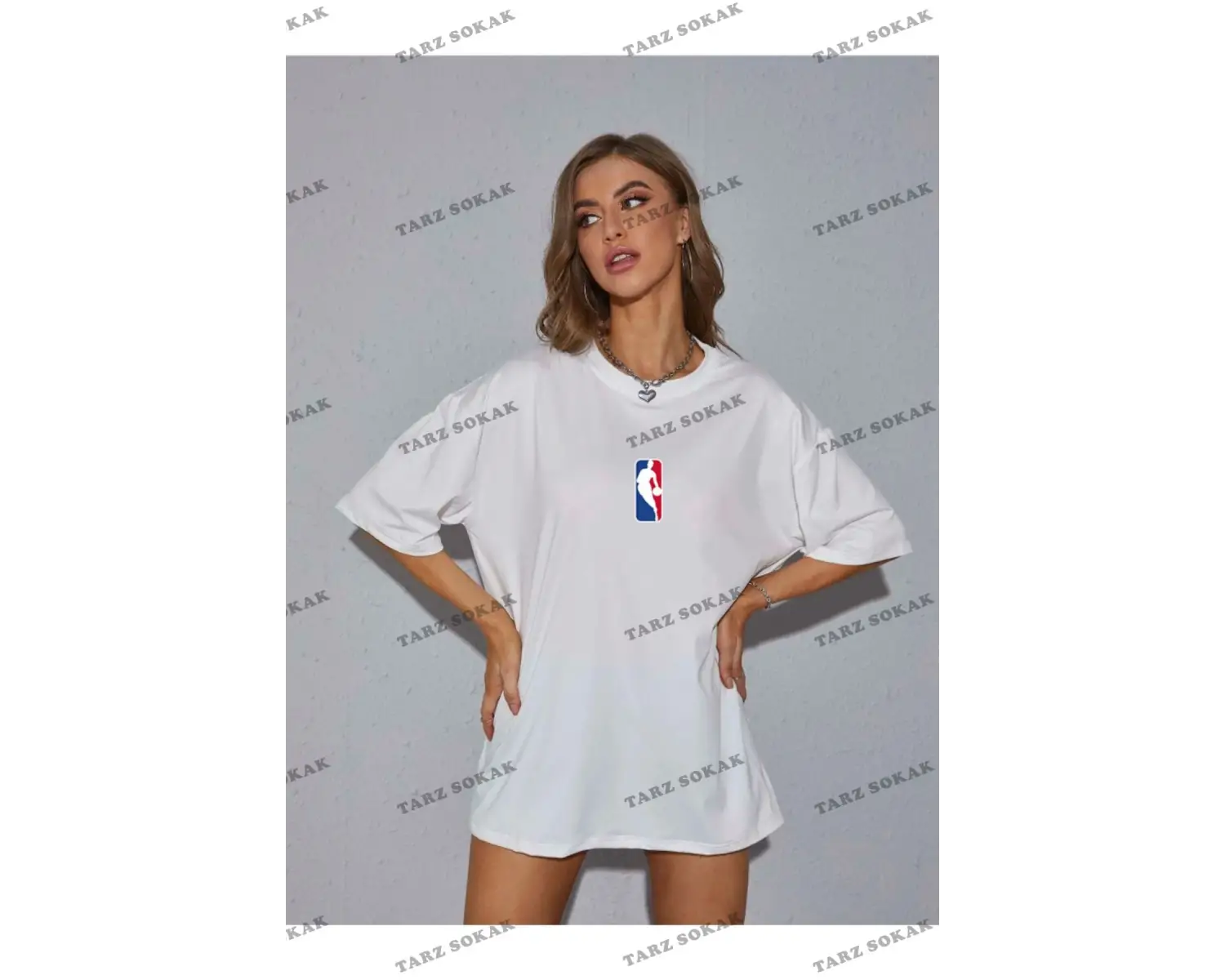 Unisex Kadın/Erkek NBBAA Özel Baskılı Renkli Oversize Penye