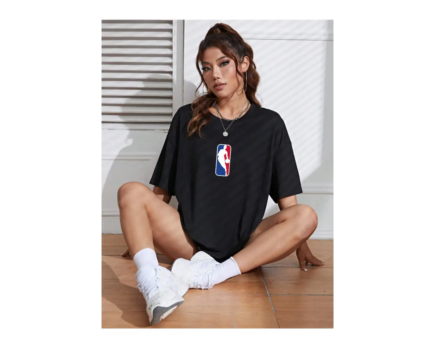 Unisex Kadın/Erkek NBBAA Özel Baskılı Renkli Oversize Penye T-Shirt