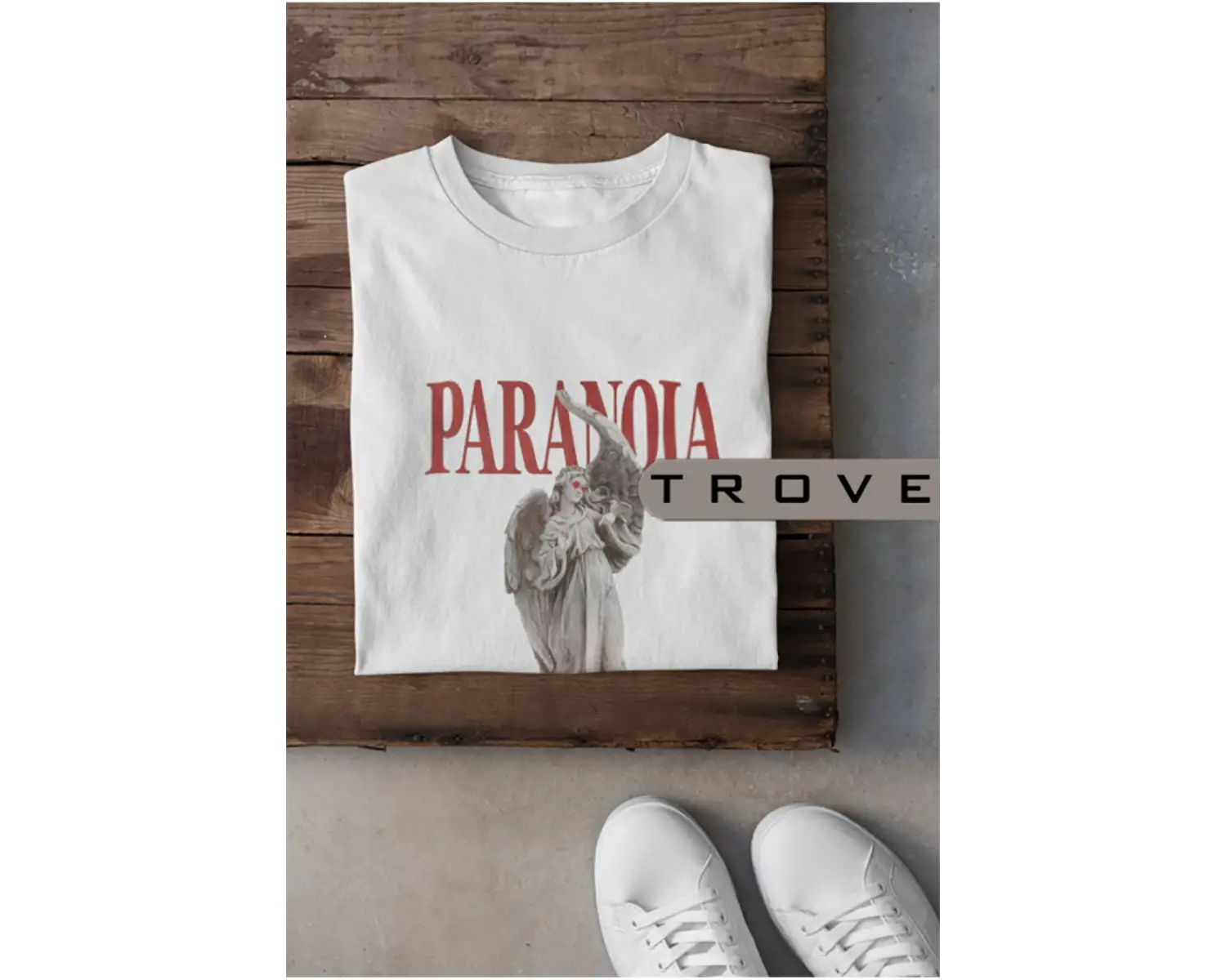 Unısex Kadın Erkek Paranoıa %100 Pamuk Baskılı Siyah Beyaz T-shirt