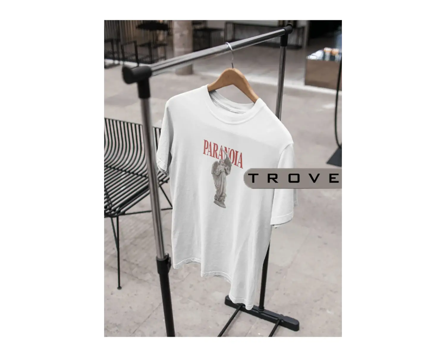 Unısex Kadın Erkek Paranoıa %100 Pamuk Baskılı Siyah Beyaz T-shirt