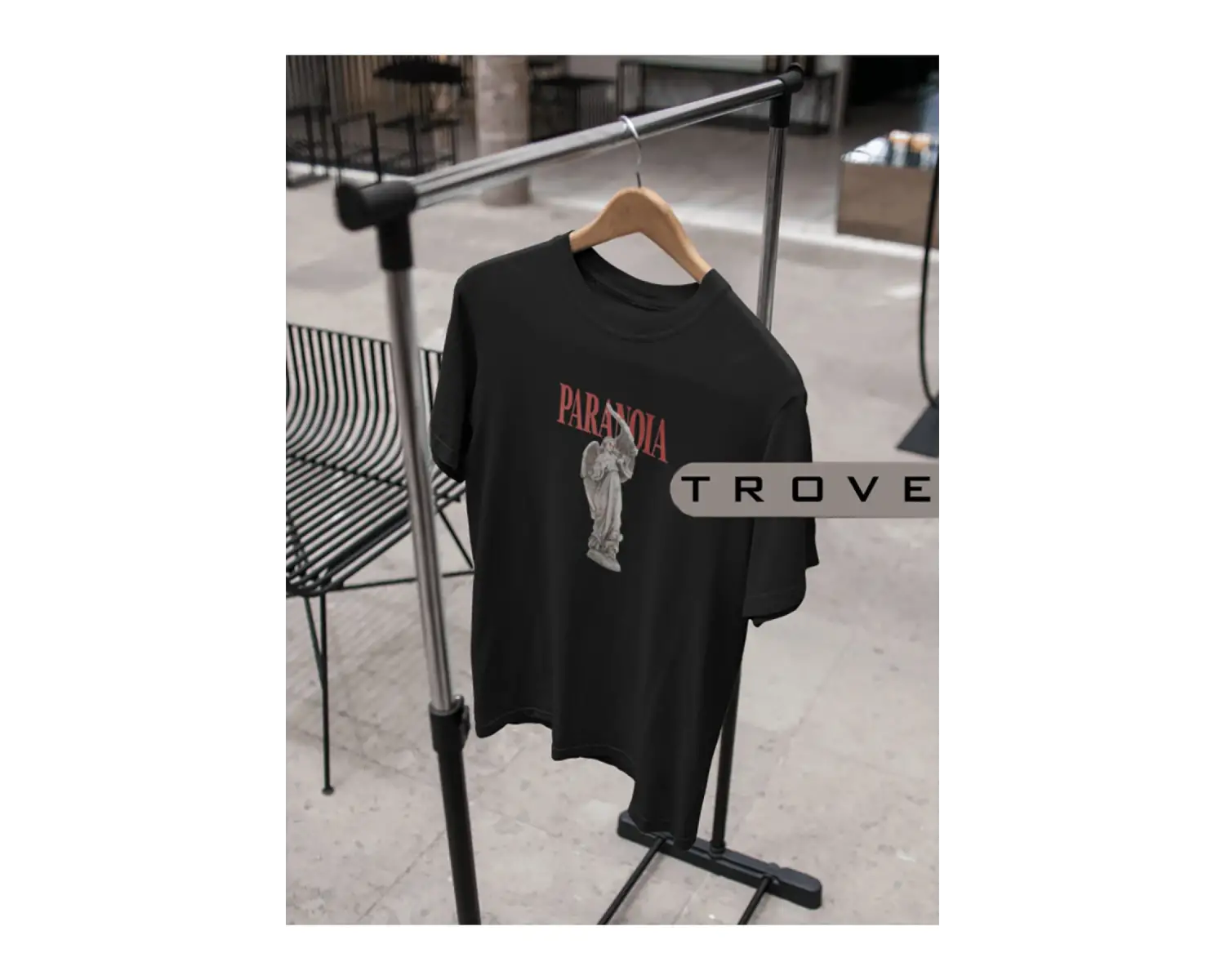 Unısex Kadın Erkek Paranoıa %100 Pamuk Baskılı Siyah Beyaz T-shirt