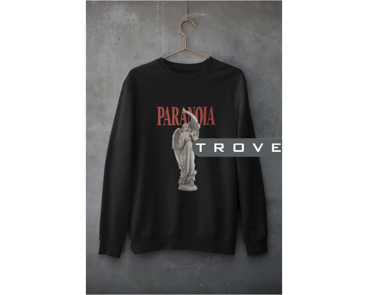 Unısex Kadın Erkek Paranoıa Mitoloji Heykel Standart Comfort Uzun Kollu %100 Pamuk Sweatshirt Beyaz