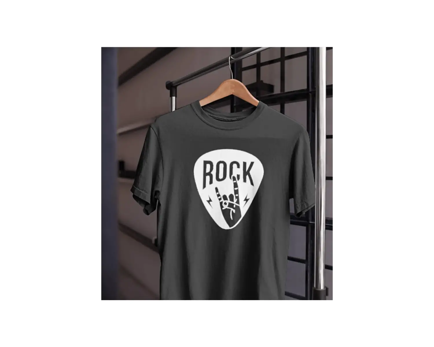 Unısex Kadın Erkek Rockn Roll Gitar Pena Tasarım Baskılı % 100 Pamuk T-shirt