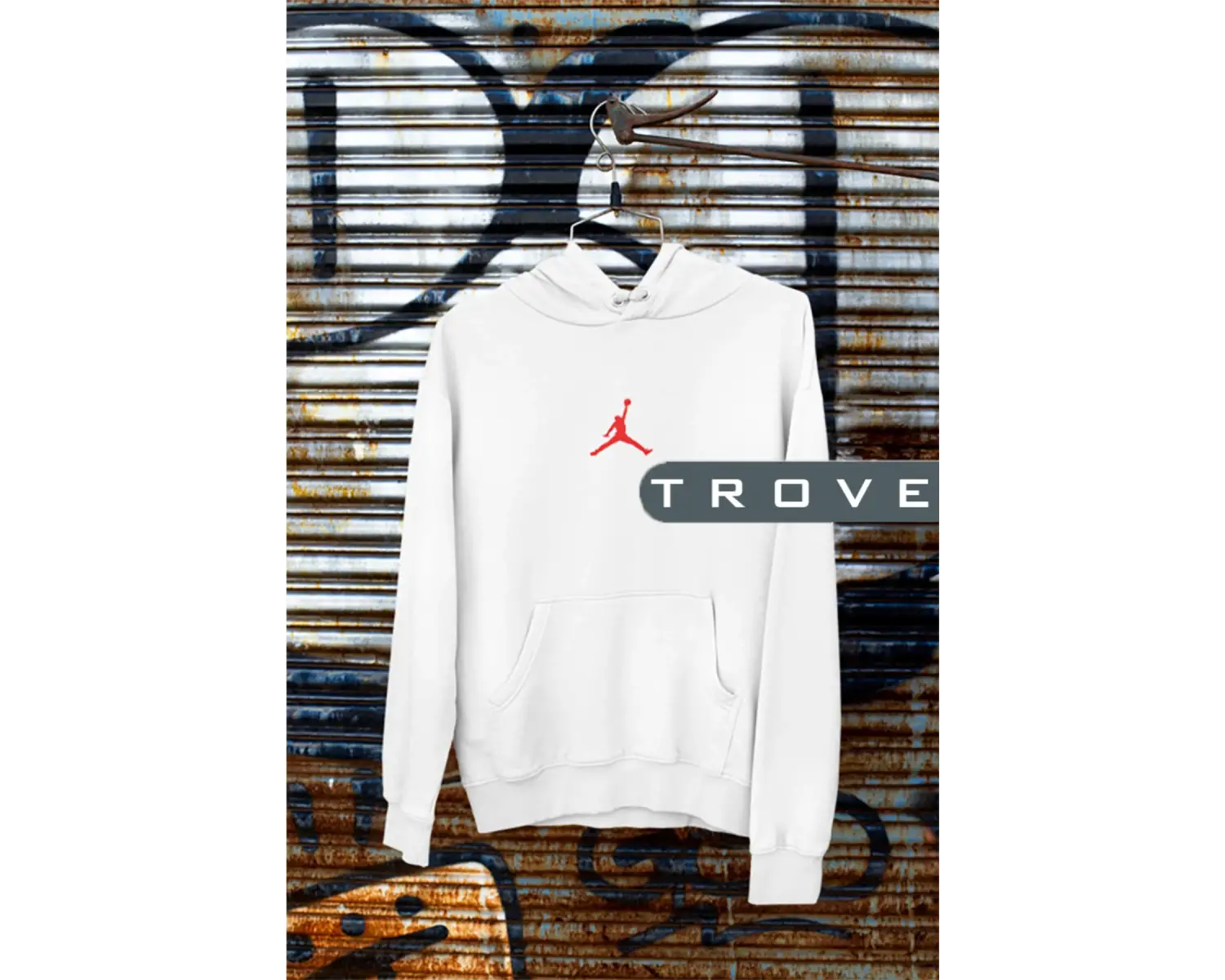 Unısex Kadın Erkek Saint Germaın Ön Arka Baskılı Kapüşonlu %100 Pamuk Sweatshirt Beyaz