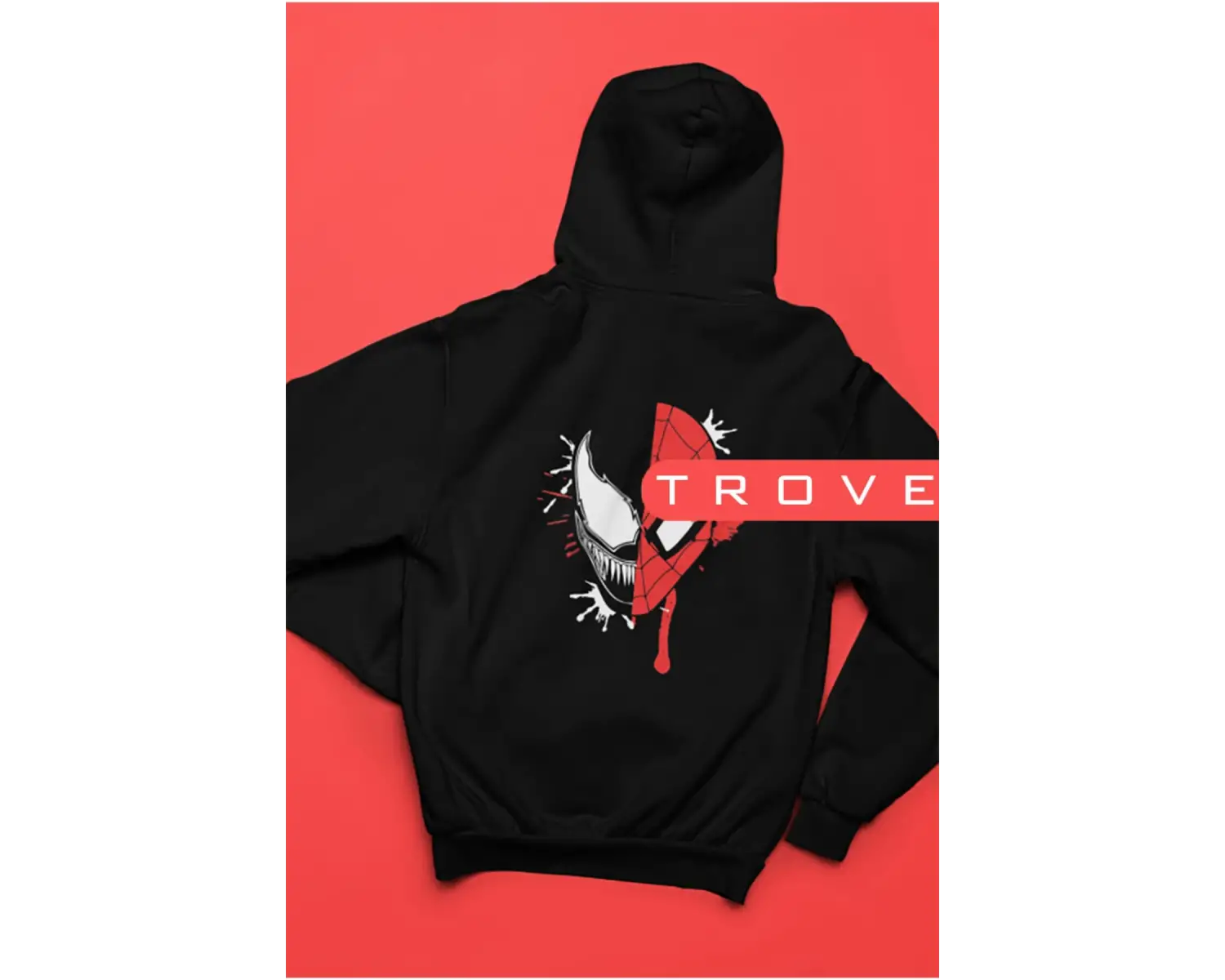 Unısex Kadın Erkek Spıder Ön Arka Sırt Baskılı Marvel Kapüşonlu Hoodie 100 Pamuk Tasarım Sweatshirt