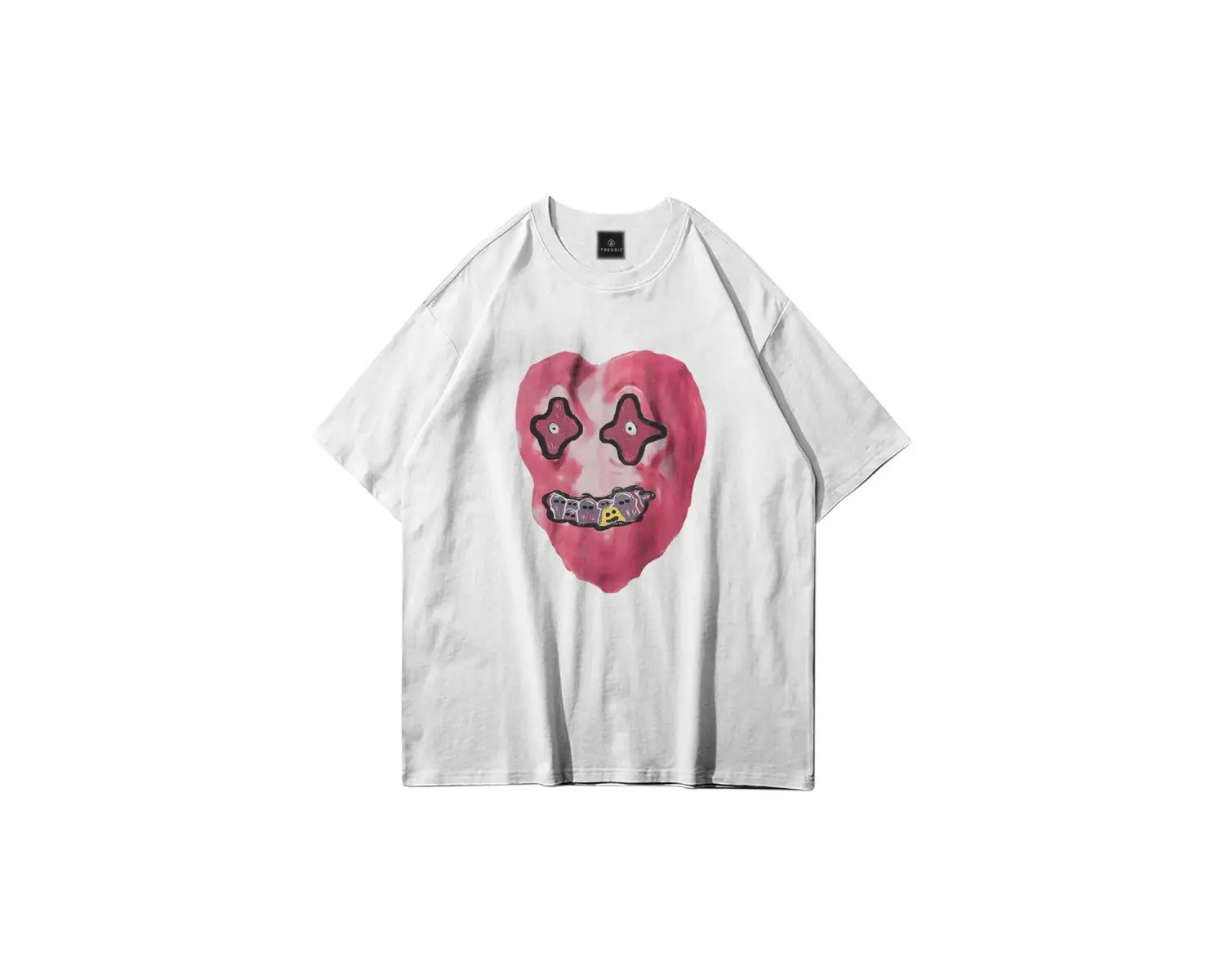 Unisex Kalp Beyaz Tshirt