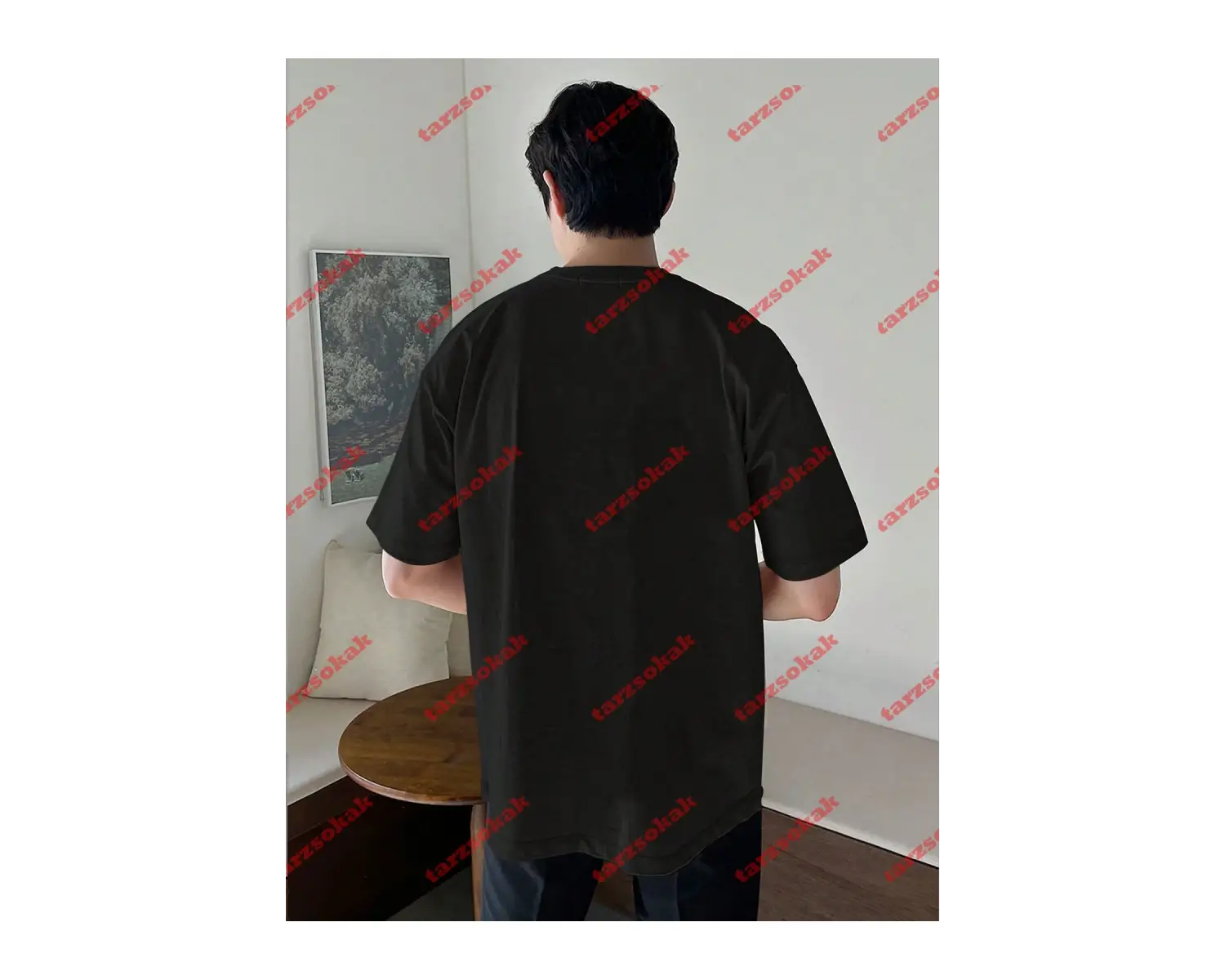 Unisex Kartal Baskılı Tshirt Siyah