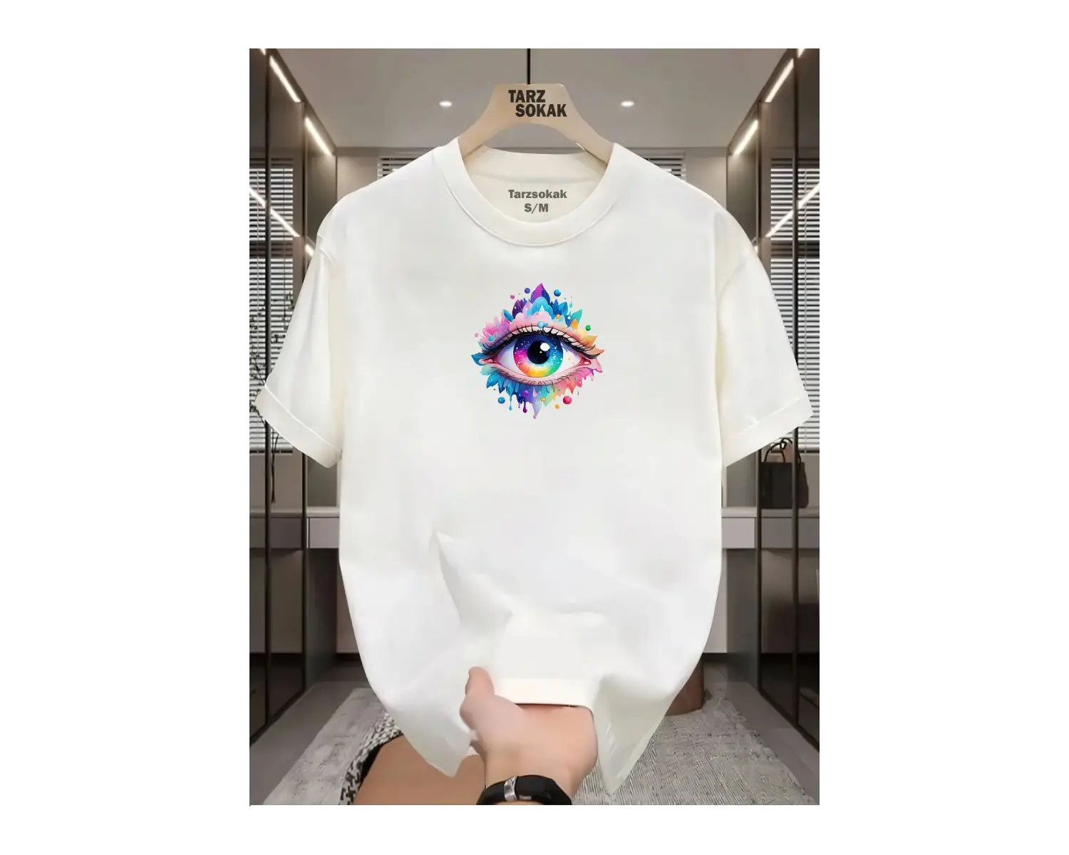 UNİSEX Kod 12 Eyelash Desen T-shirt