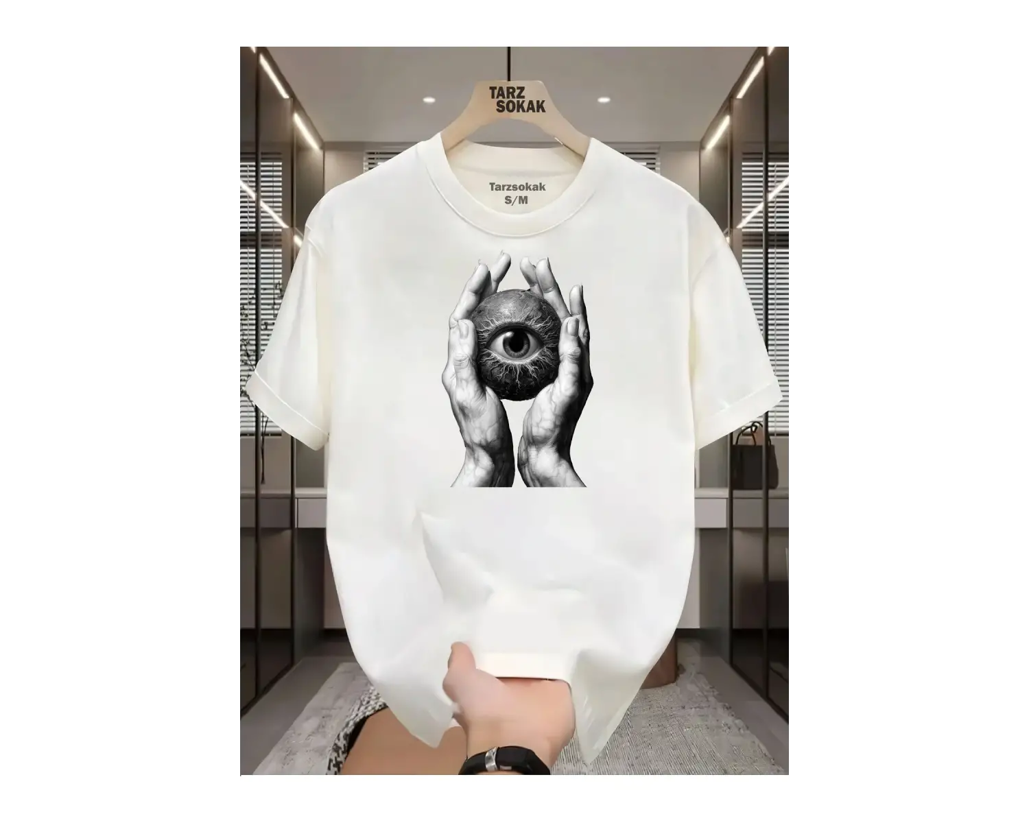 UNİSEX Kod 19 Eyelash Desen T-shirt