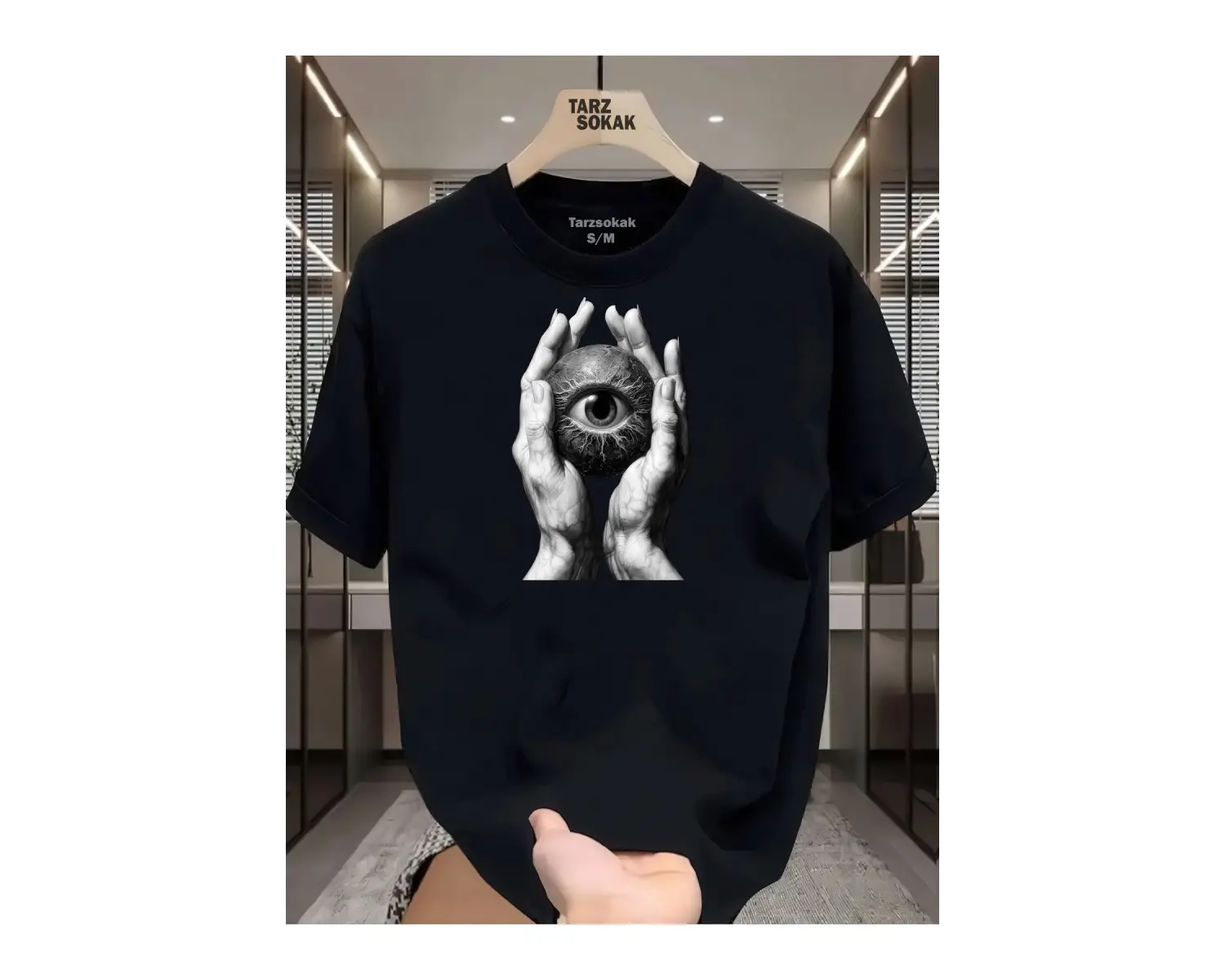 UNİSEX Kod 19 Eyelash Desen T-shirt