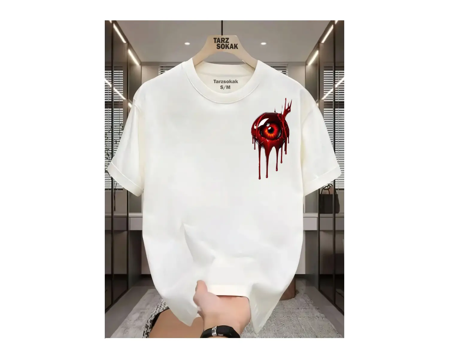 UNİSEX Kod 3 Eyelash Desen T-shirt