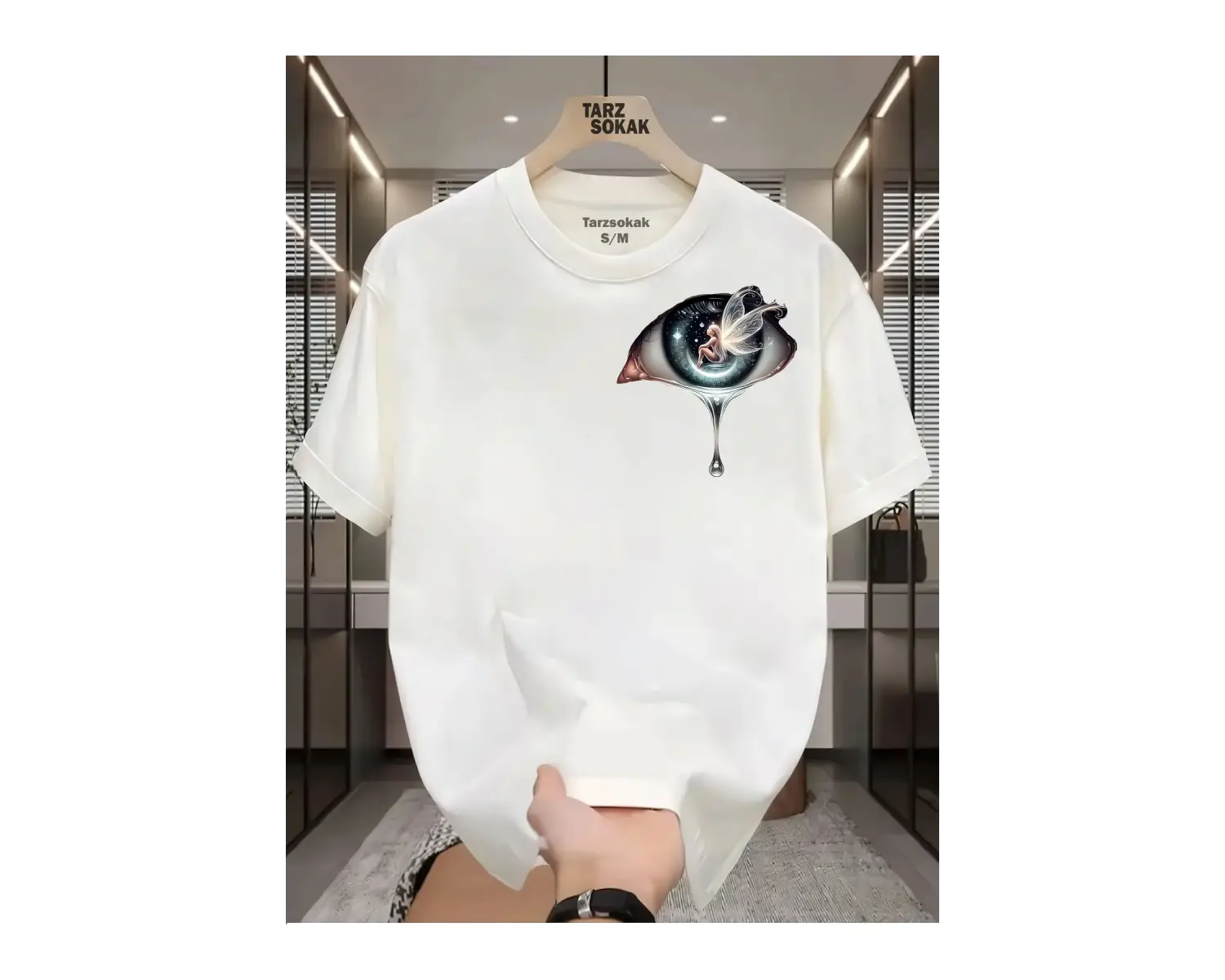 UNİSEX Kod 6 Eyelash Desen T-shirt