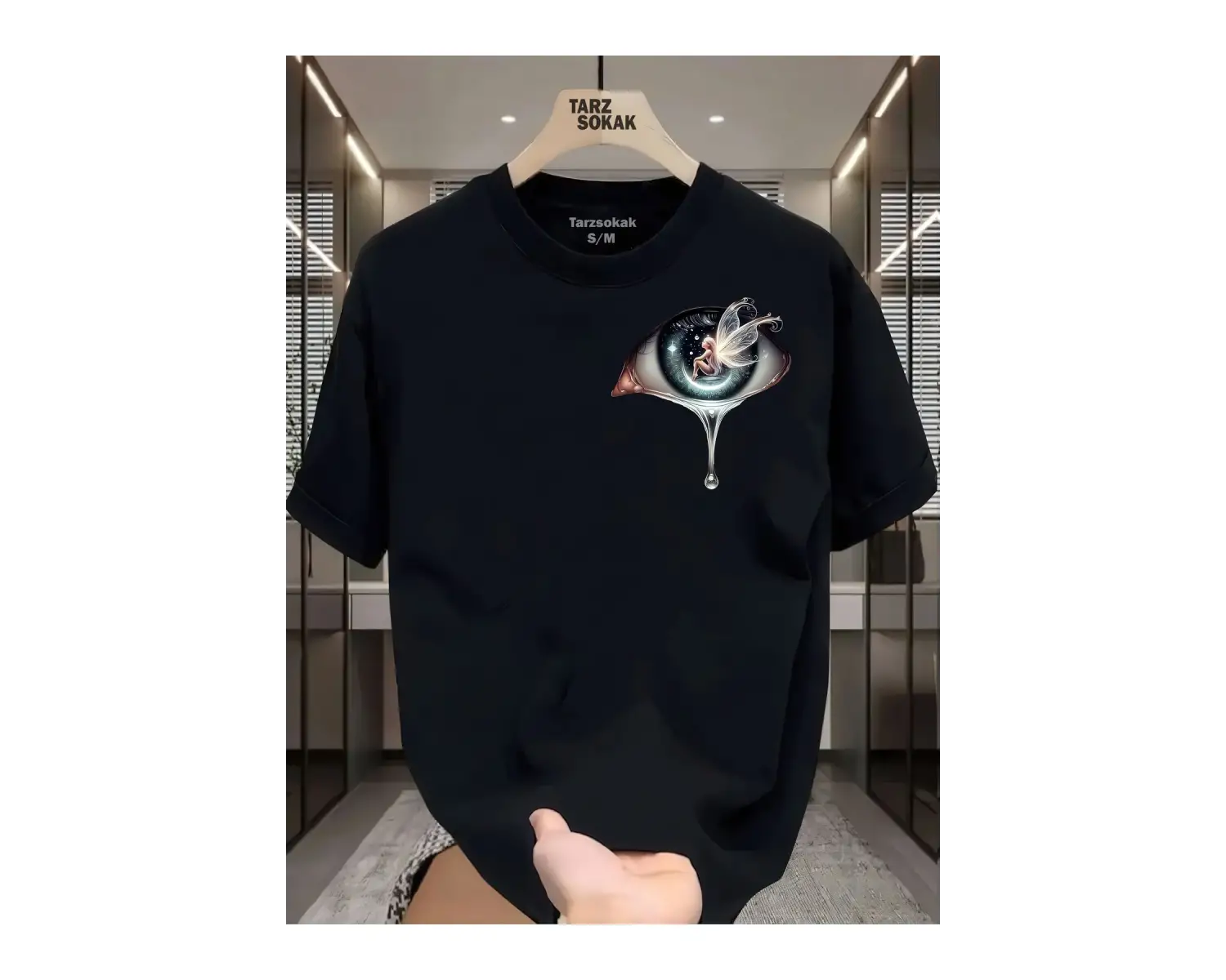 UNİSEX Kod 6 Eyelash Desen T-shirt