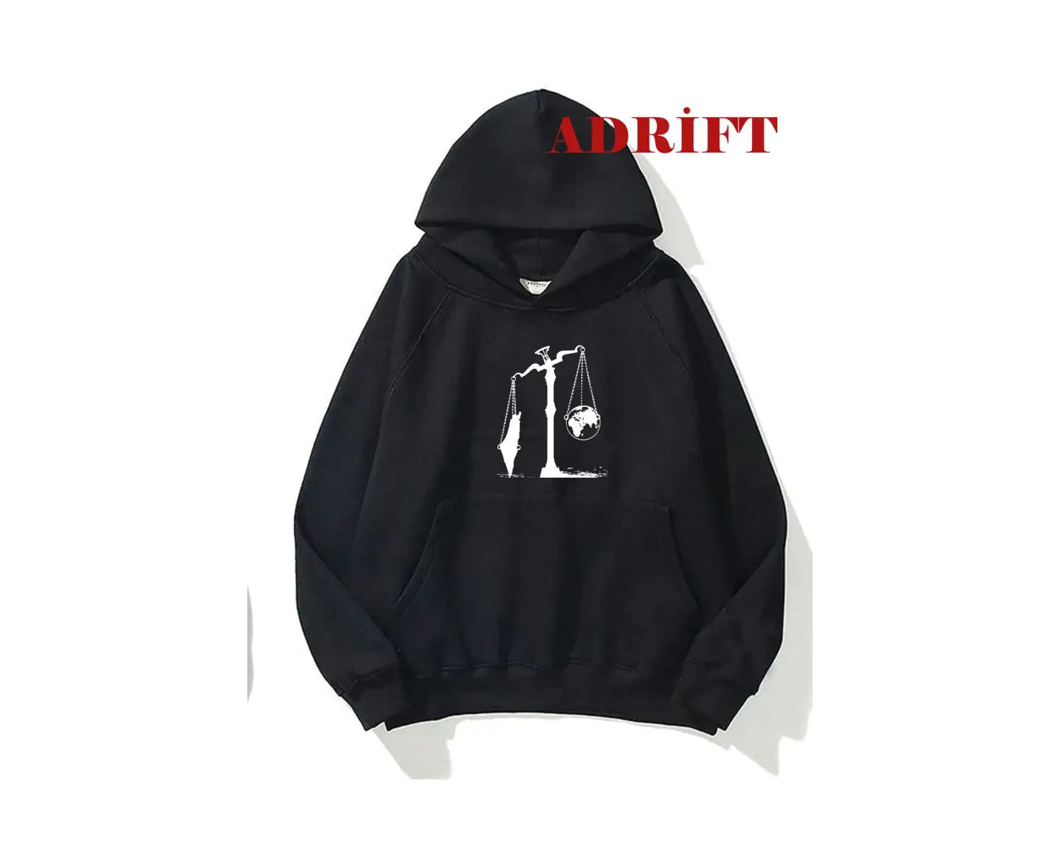 Unisex Kudüs Çığlık Sweatshirt Hoodie Kapşonlu Beyaz