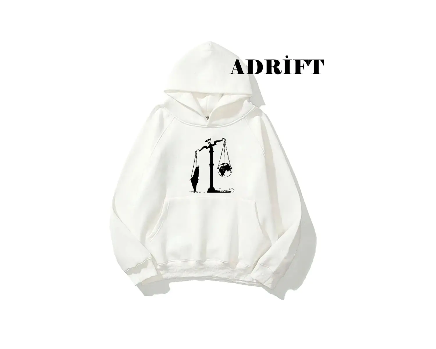 Unisex Kudüs Çığlık Sweatshirt Hoodie Kapşonlu Beyaz