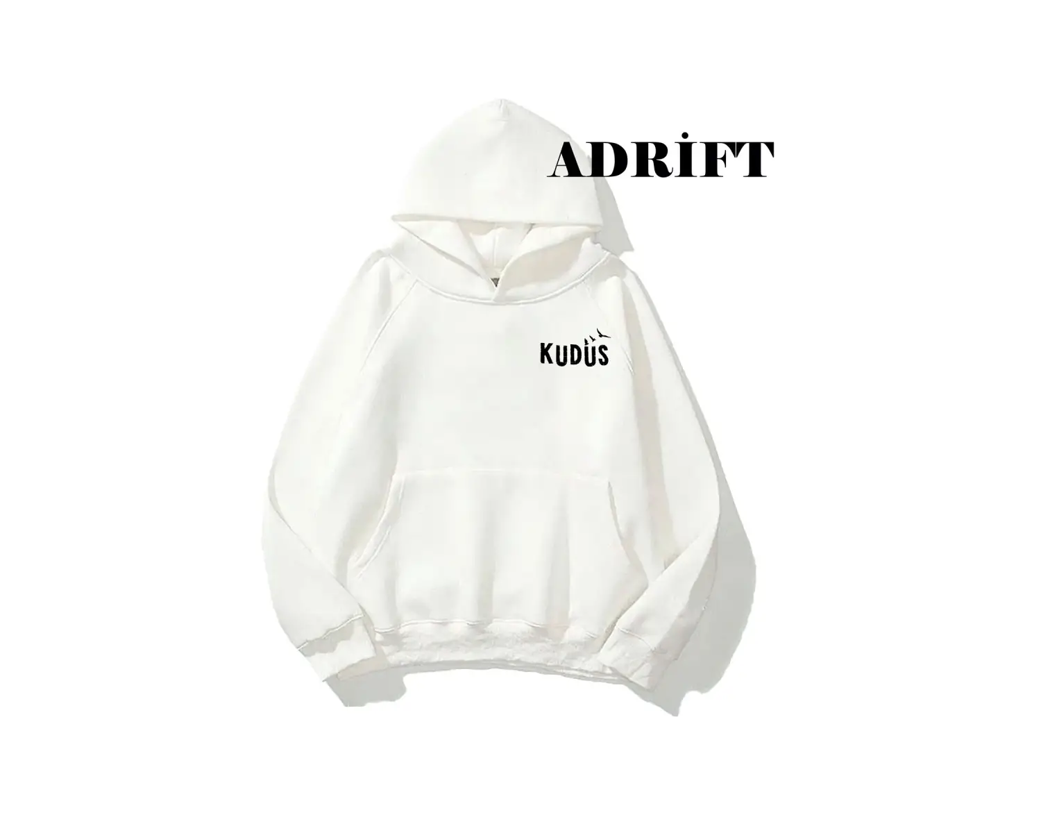 Unisex KudüsSweatshirt Hoodie Kapşonlu Beyaz