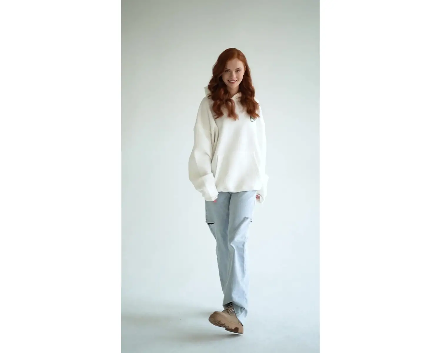 Unisex Lets Go Back Sweatshirt Hoodie Beyaz