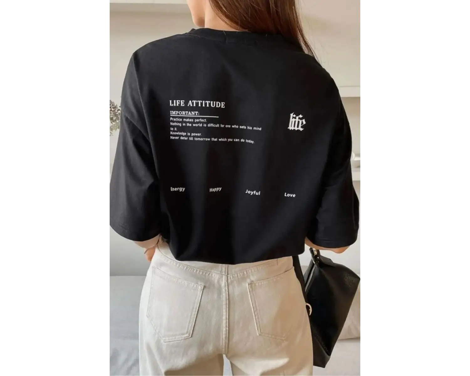 Unisex Life Baskılı T-shirt