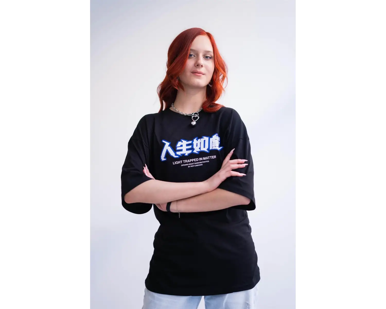 Unisex Light Trapped In Matter Siyah Tshirt