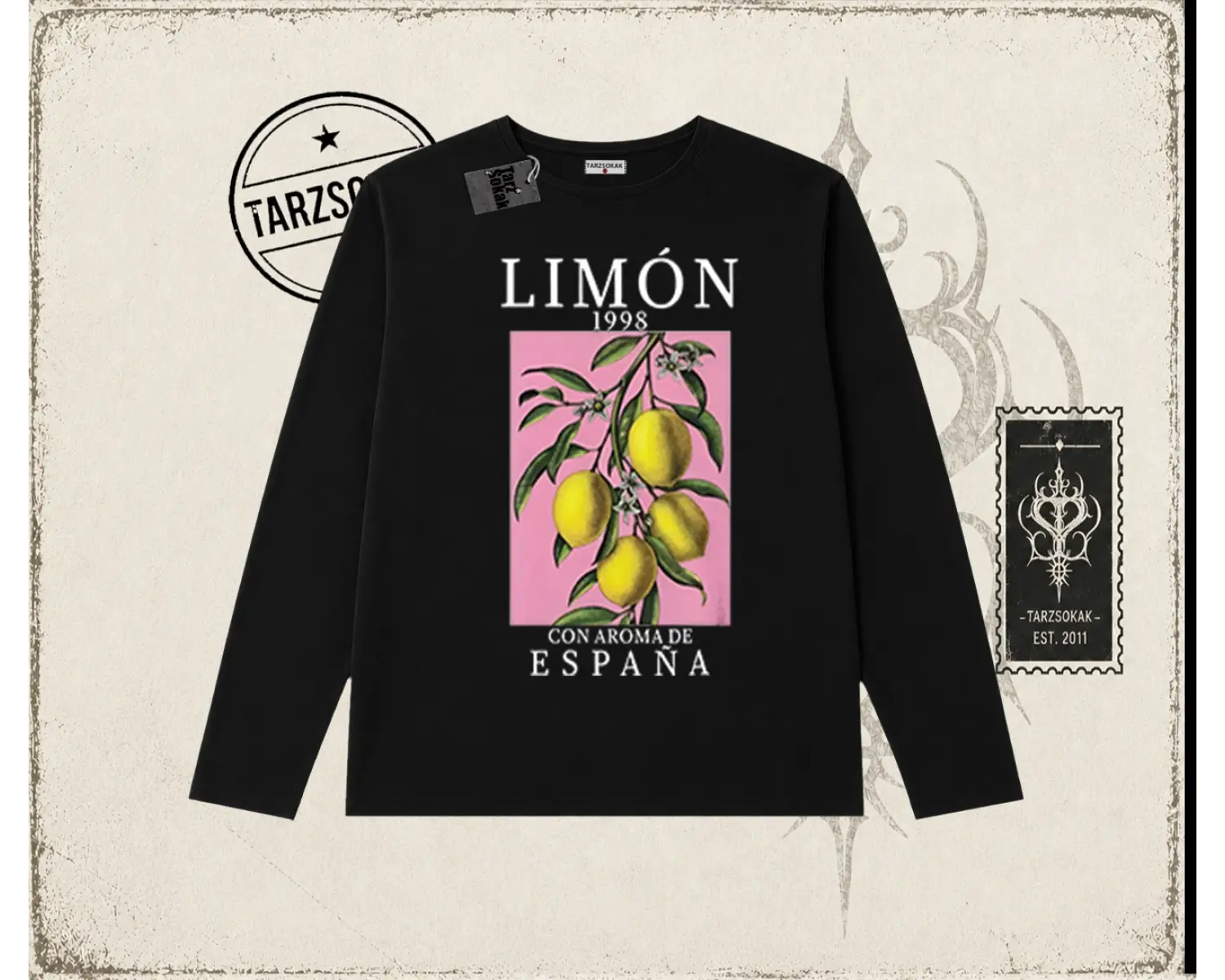 Unisex Limon 1998 Biskilet Yaka  Long Sleeve Beyaz