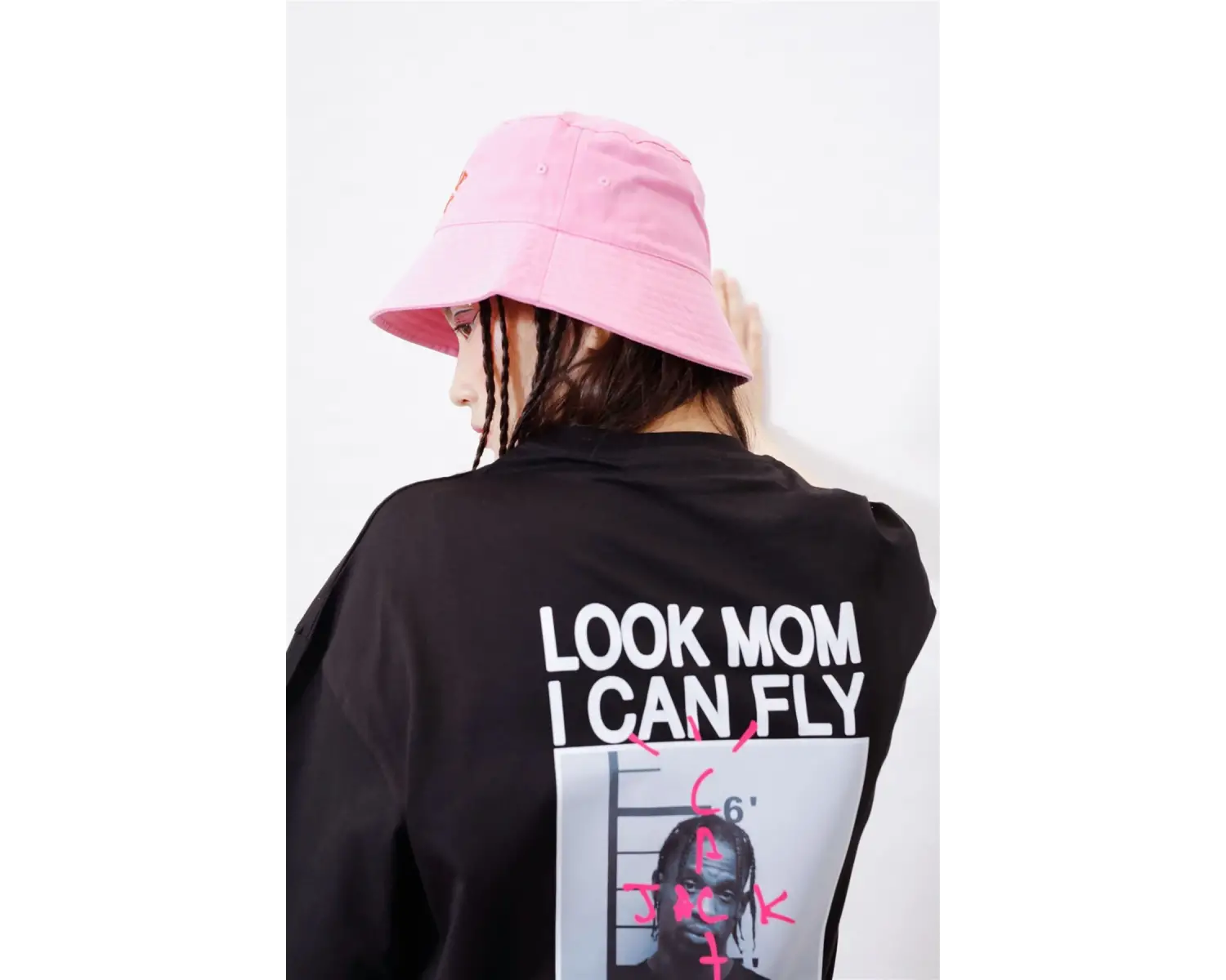 Unisex Look Mom I Can Fly Siyah Tshirt