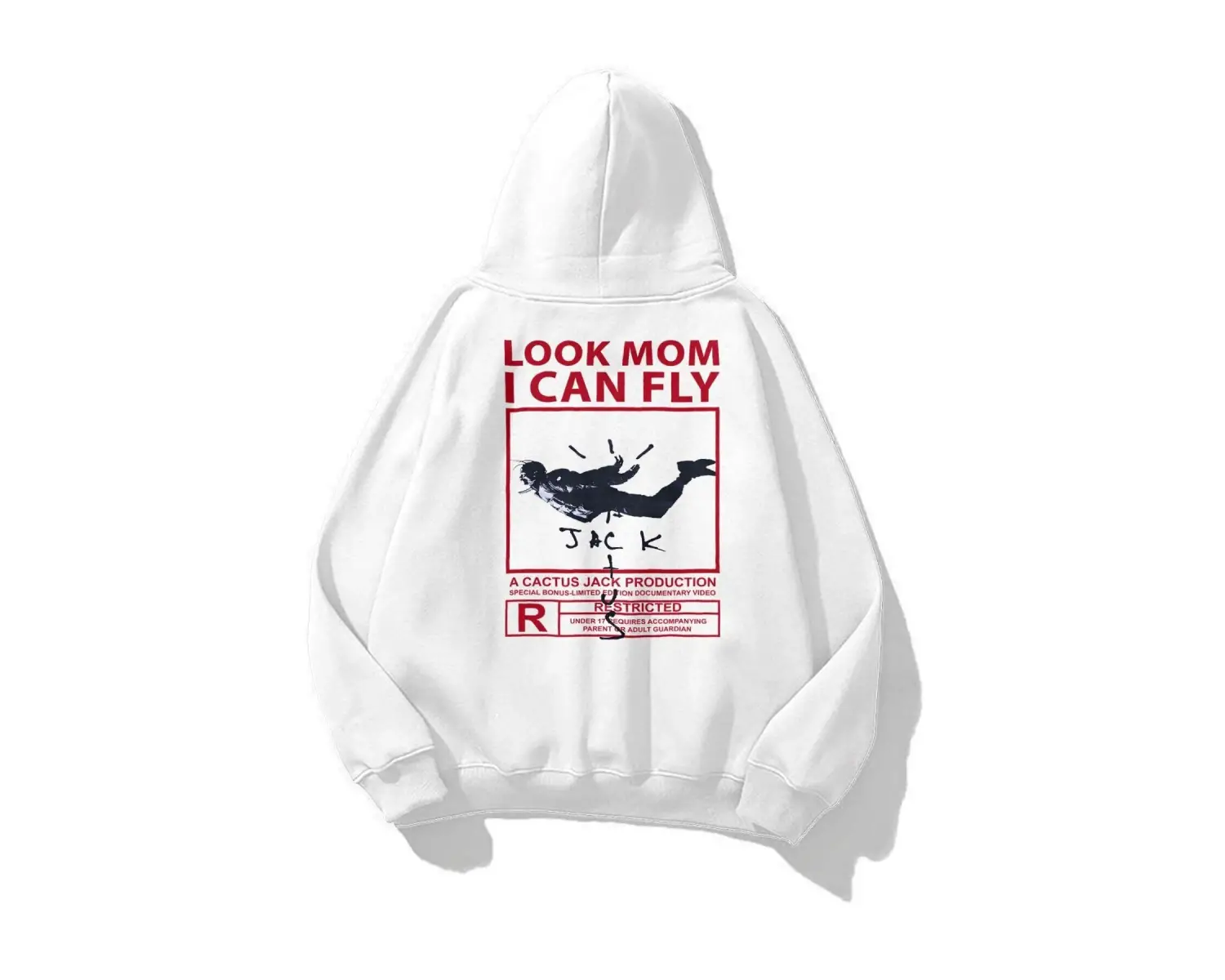 Unisex Look Mom I Can Fly Sweatshirt Beyaz