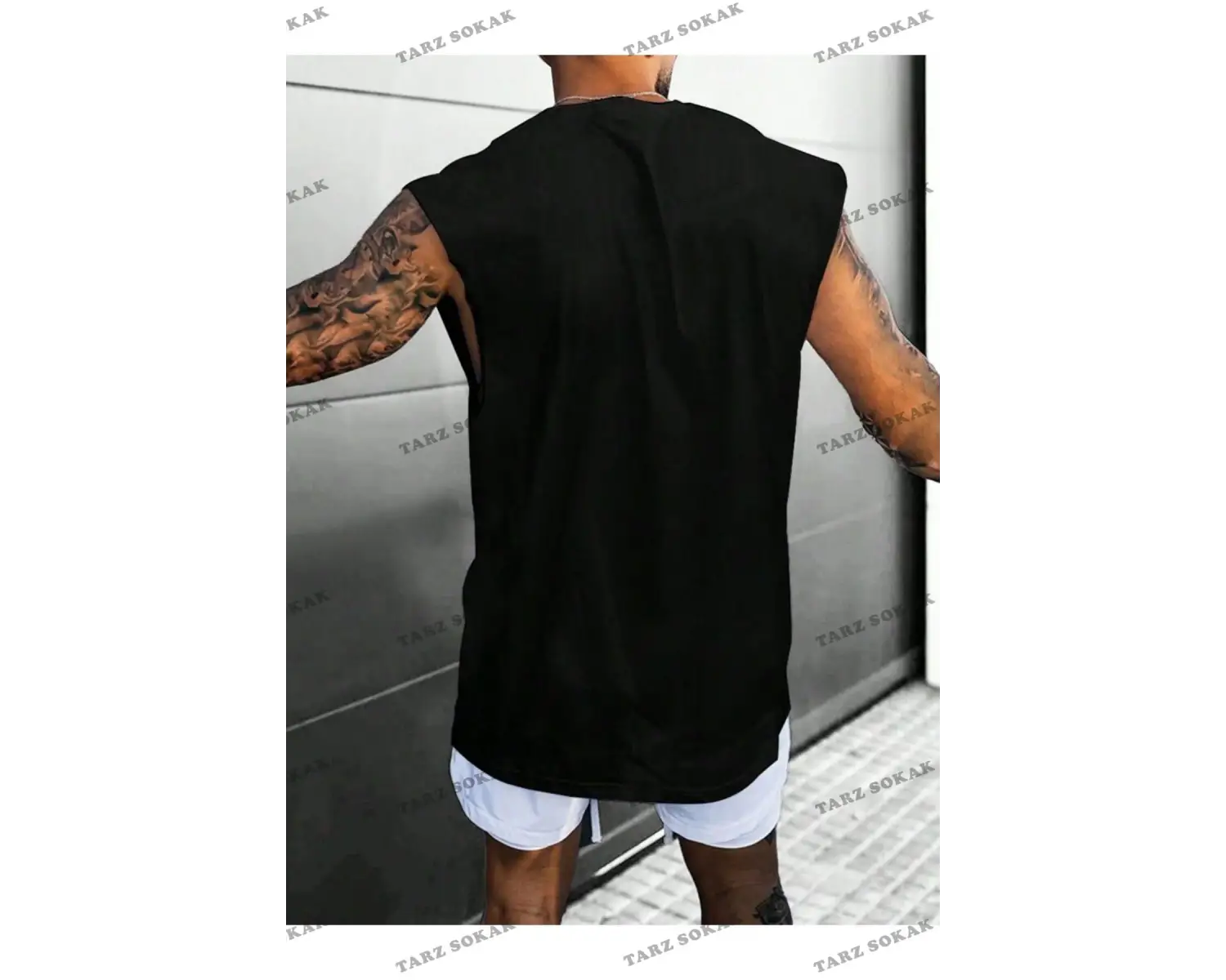 Unisex  LOS ANGELES BASKILI OVERSİZE KOLSUZ