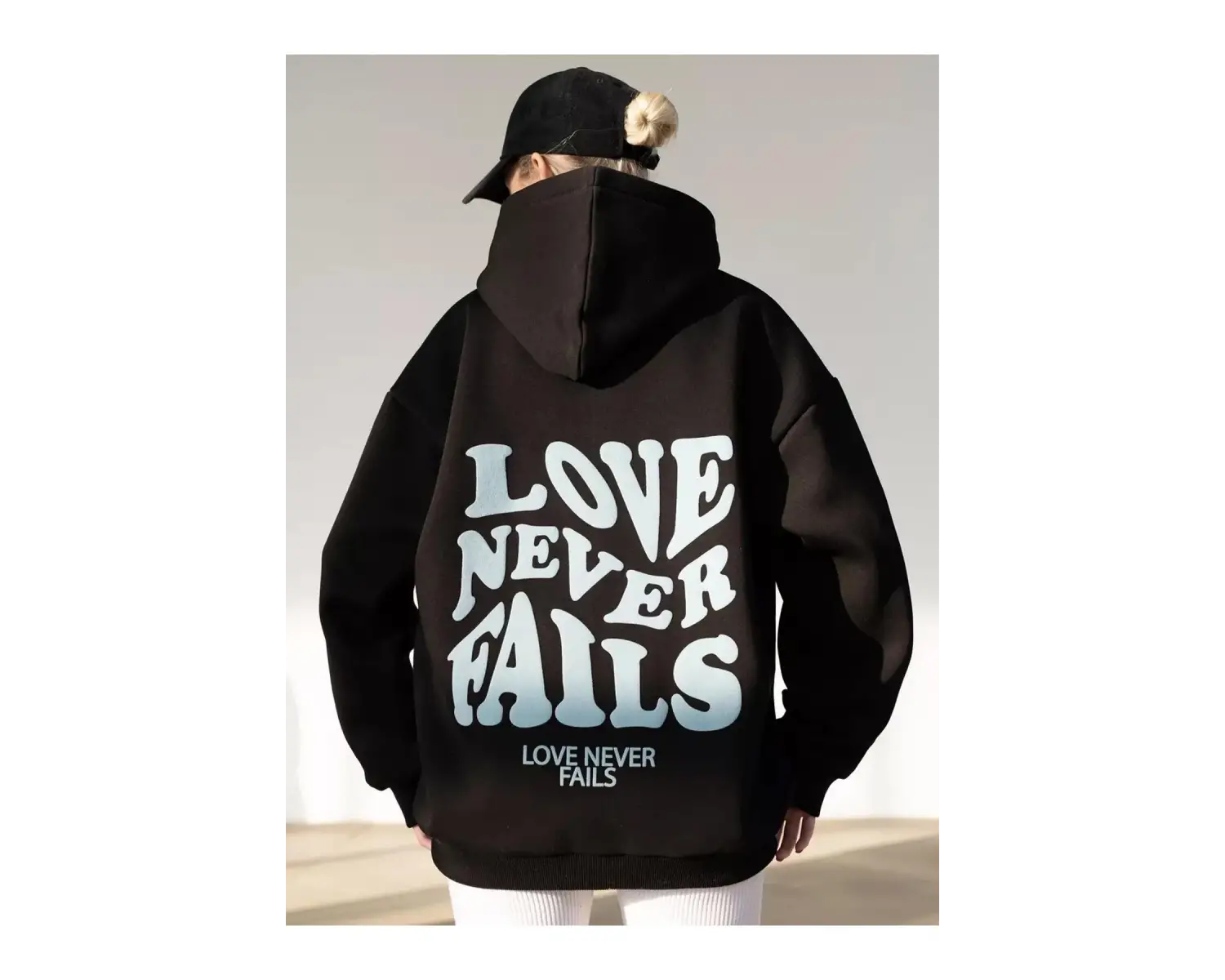 Unisex Love Never Fails Sweatshirt Siyah