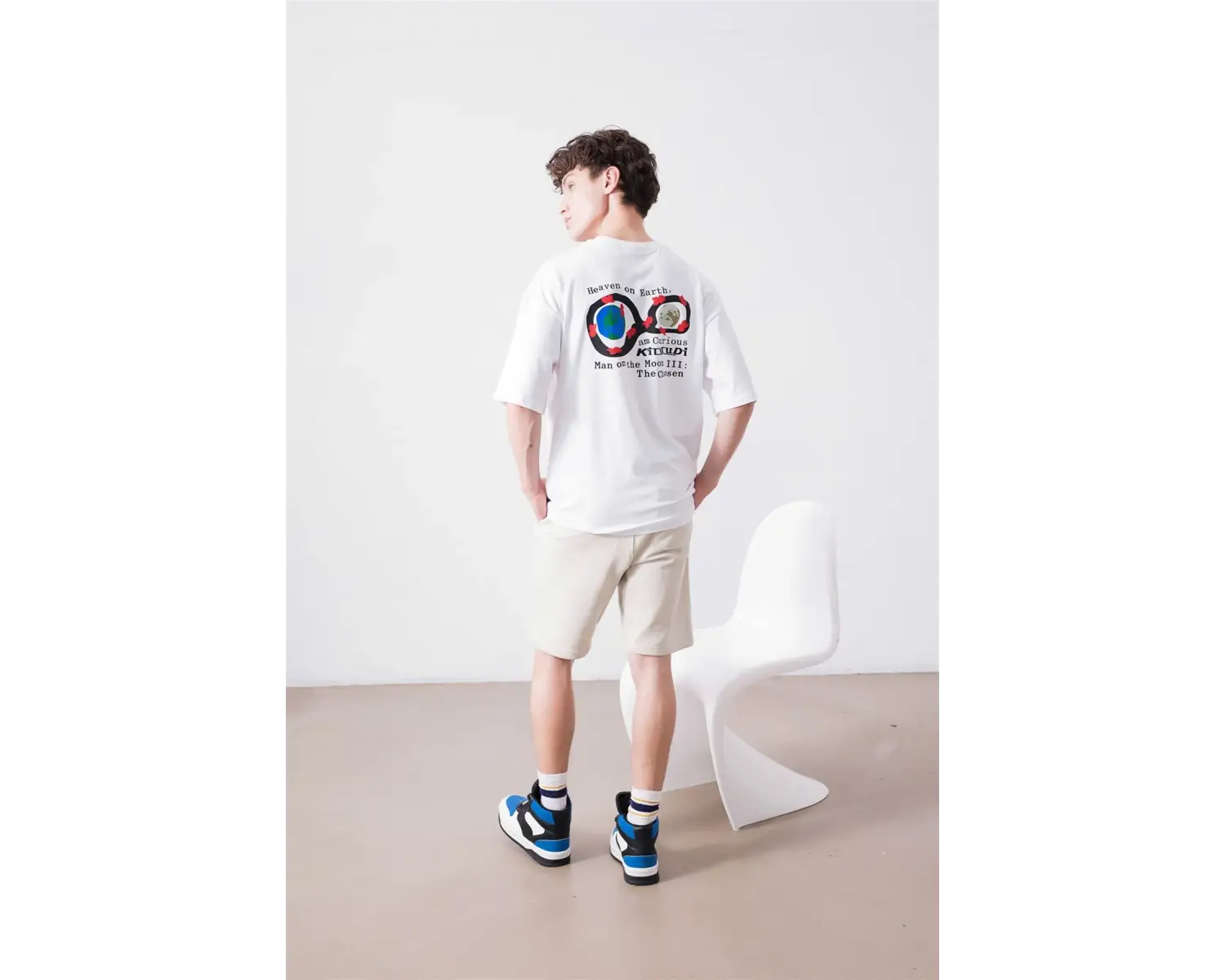 Unisex Man On The Moon 3 Kid Cudi Beyaz Tshirt